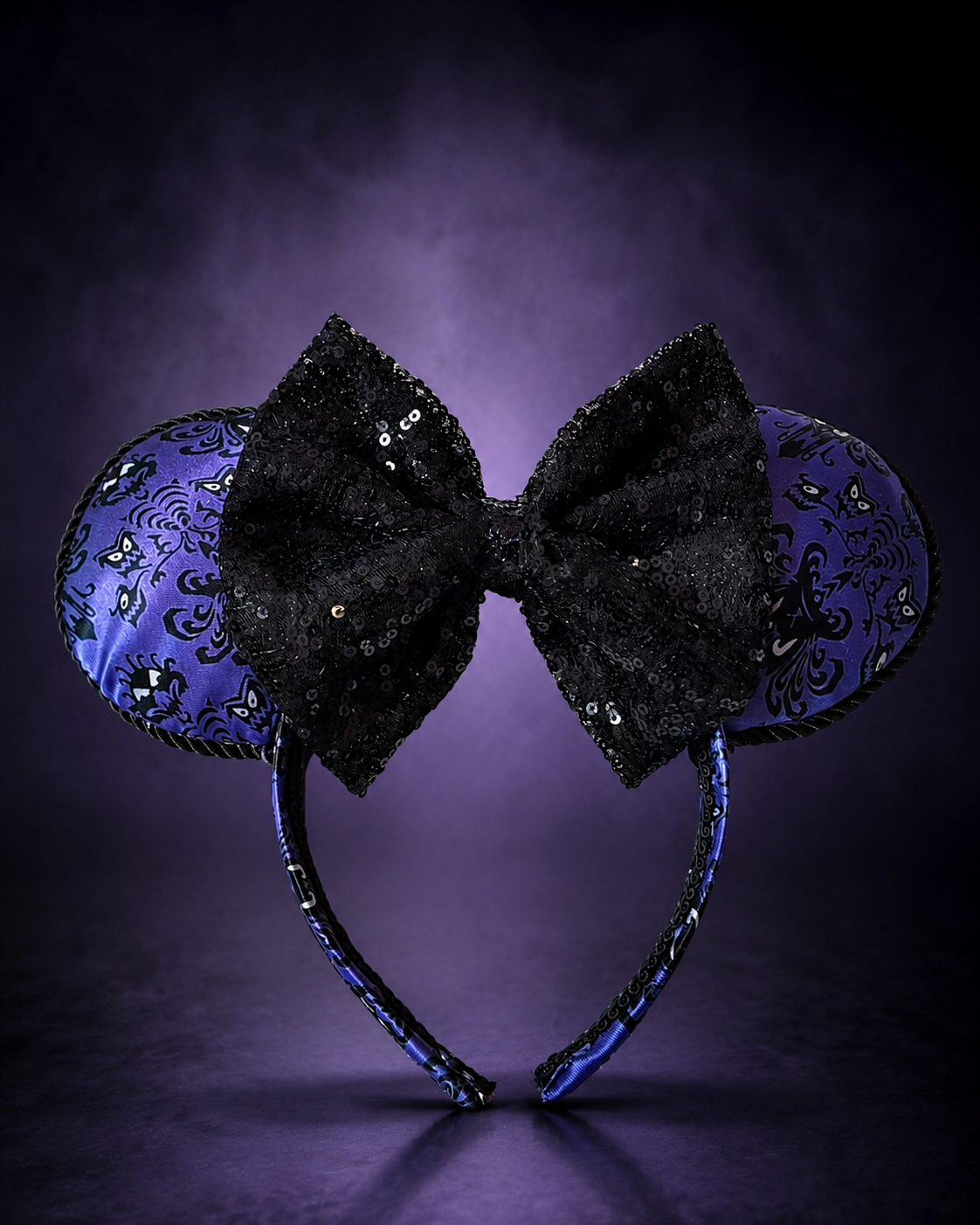 Haunted Mansion Inspired Mouse Ears, With Sequin Bow