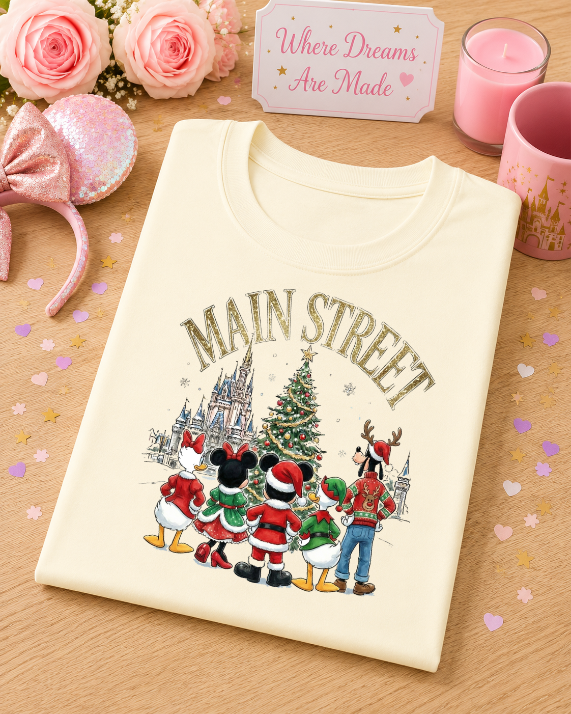 Main Street Christmas T-Shirt β Magical Christmas Castle Character Shirt