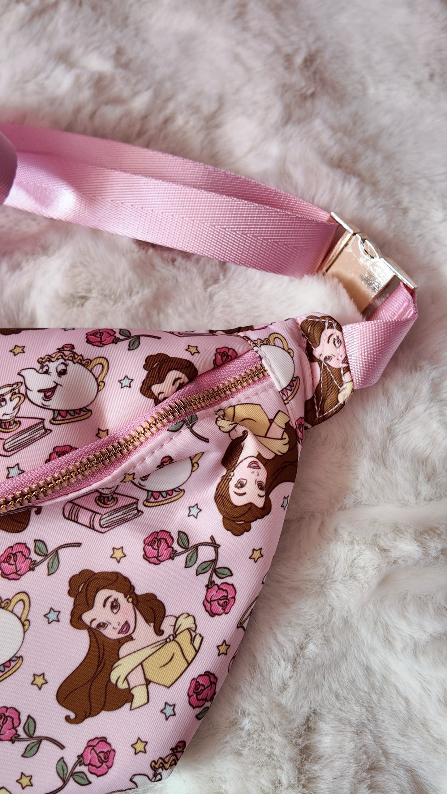 Beauty and the Beast Inspired Fanny Pack, Princess Pink Waist Bag, Belt Bag, Cute Theme Park Crossbody Bag