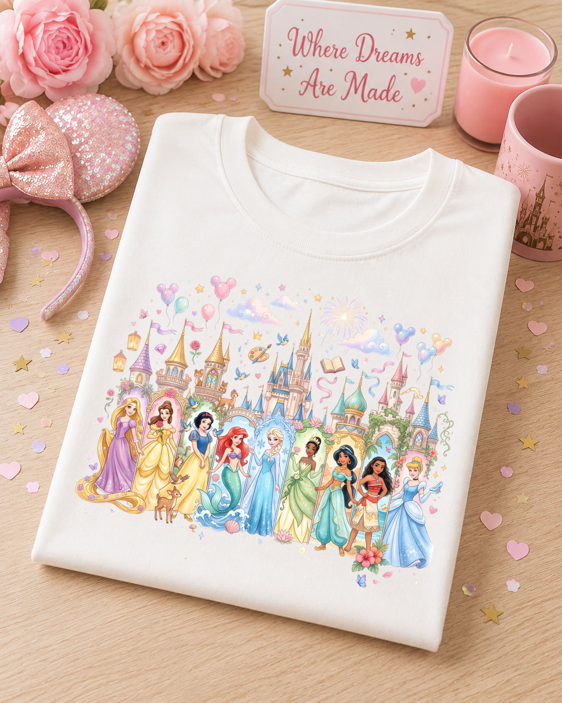 Fairytale Princess T-Shirt – Magical Princess & Castle Design