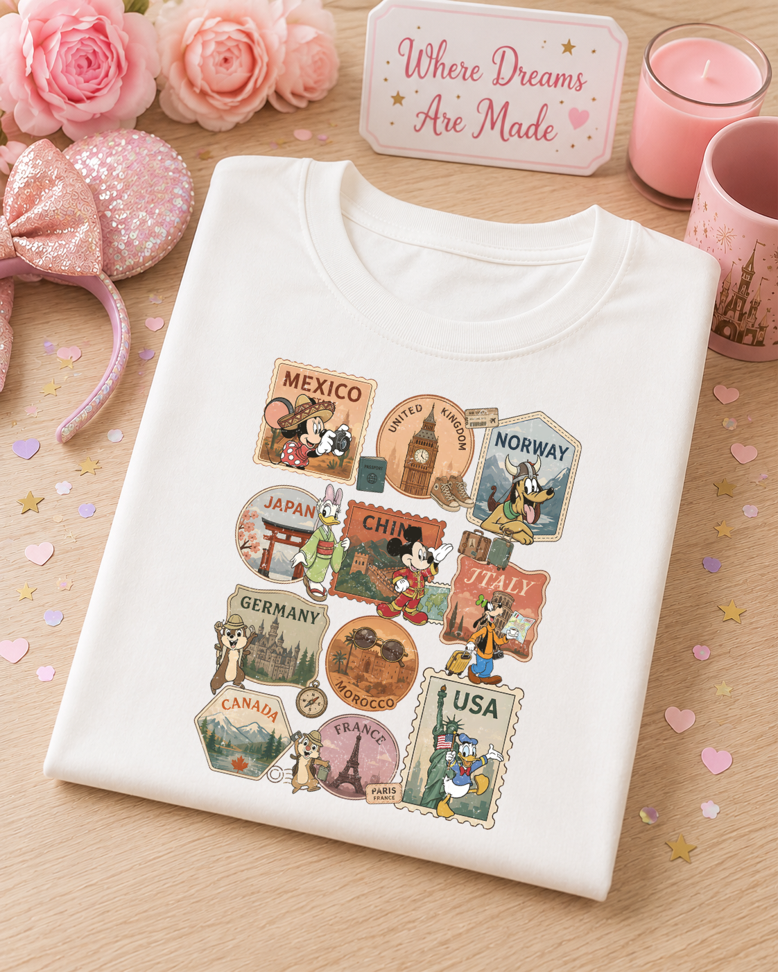 World Showcase T-Shirt – Around the World Vintage Travel Inspired Park Tee