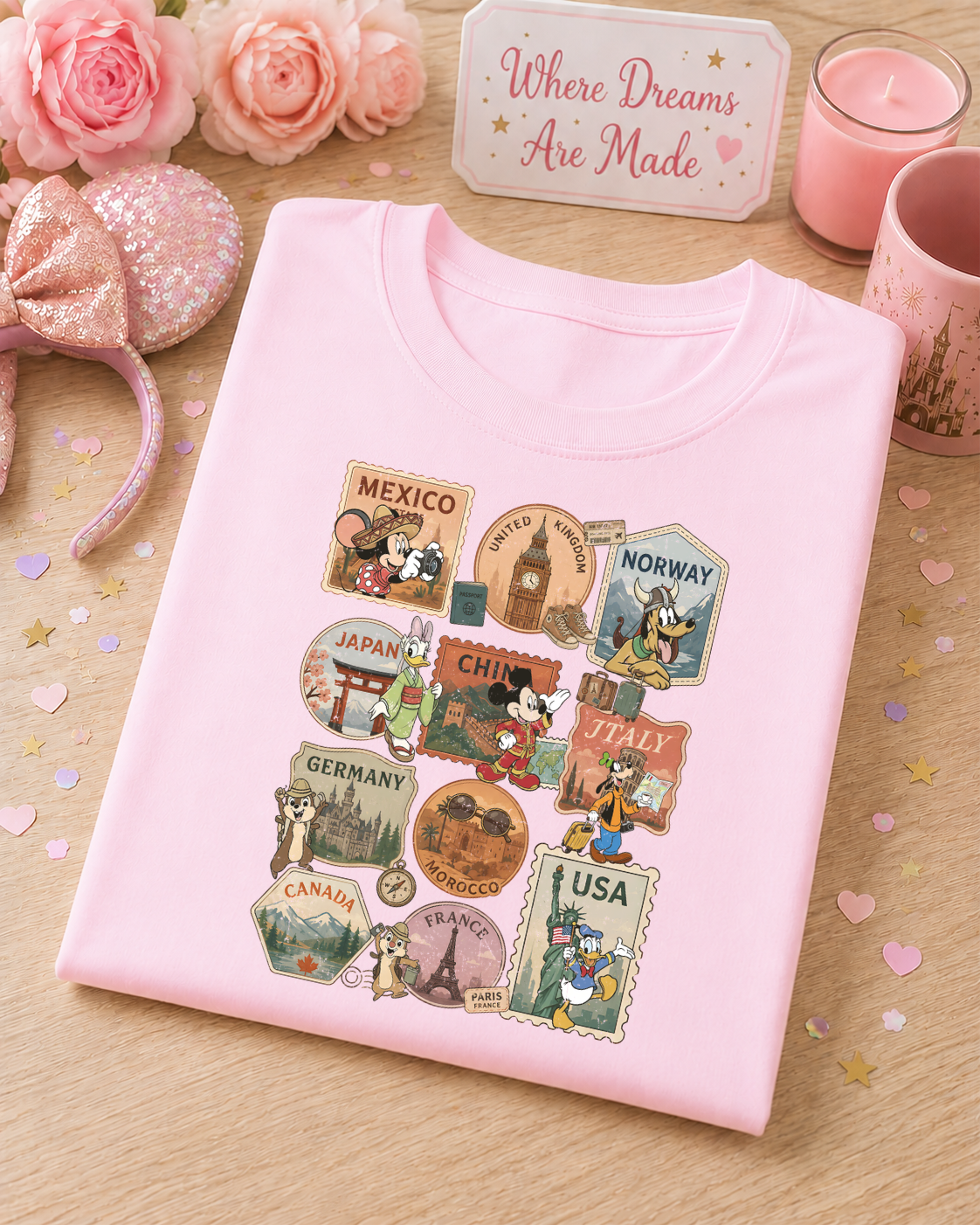 World Showcase T-Shirt – Around the World Vintage Travel Inspired Park Tee