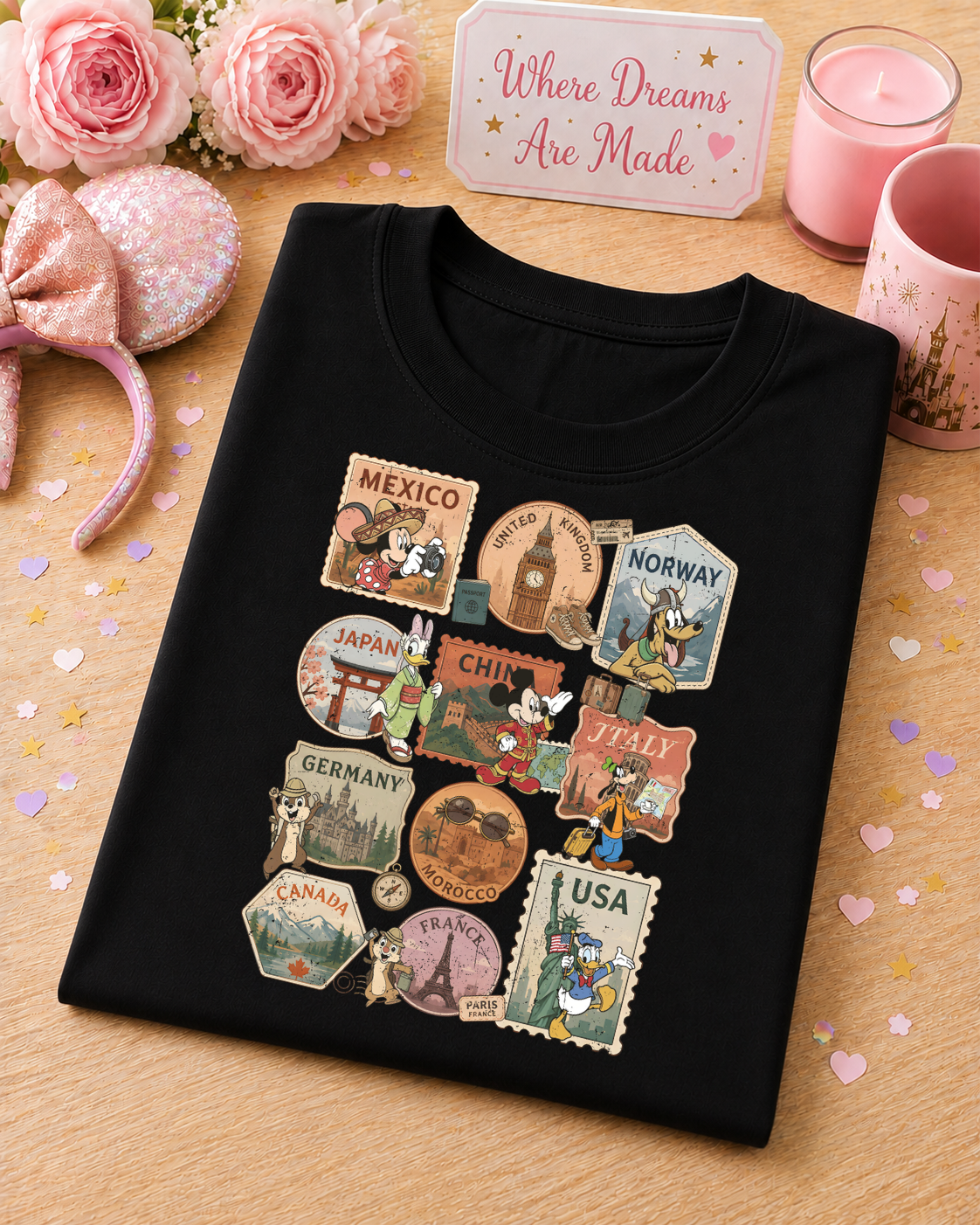 World Showcase T-Shirt – Around the World Vintage Travel Inspired Park Tee
