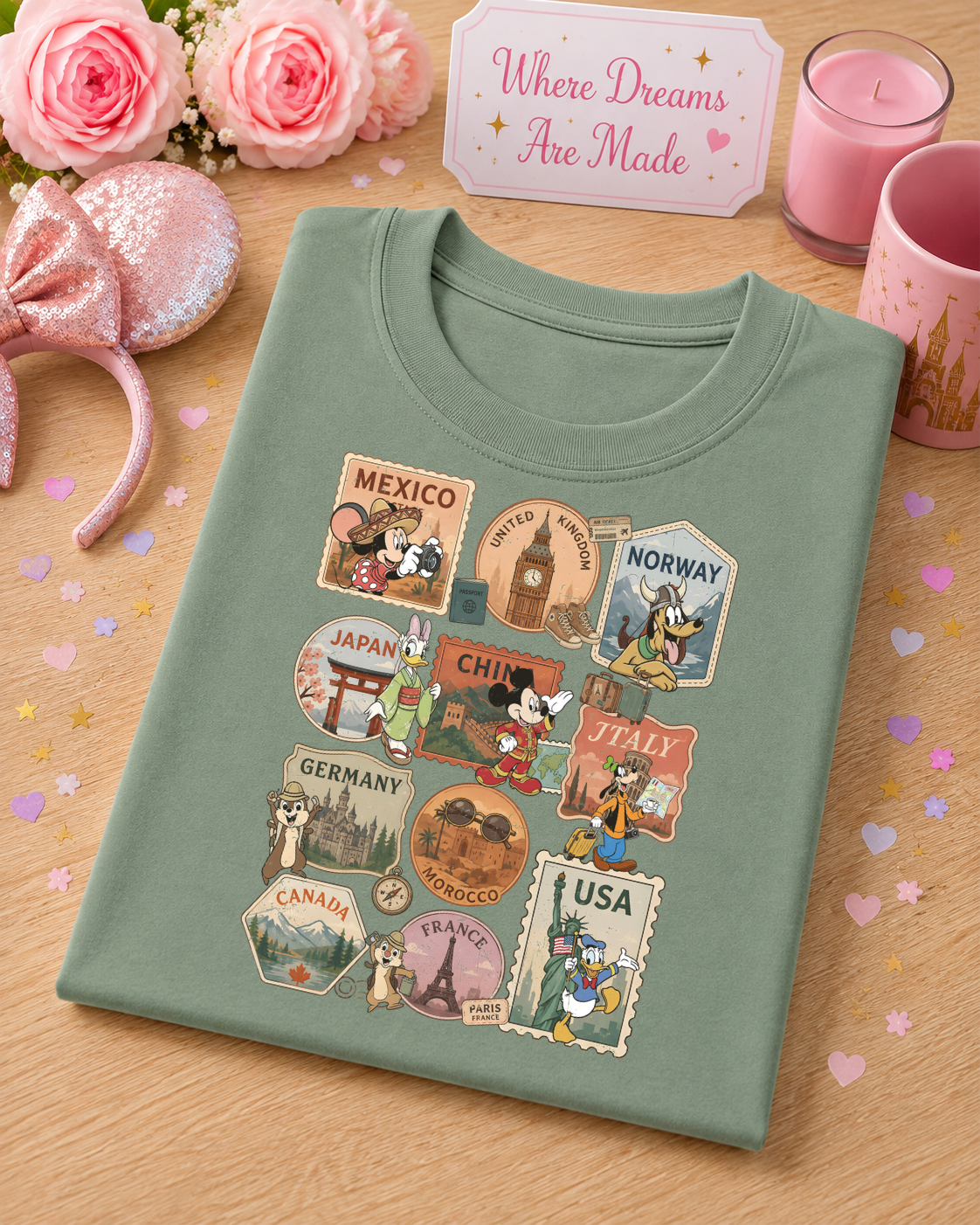 World Showcase T-Shirt – Around the World Vintage Travel Inspired Park Tee