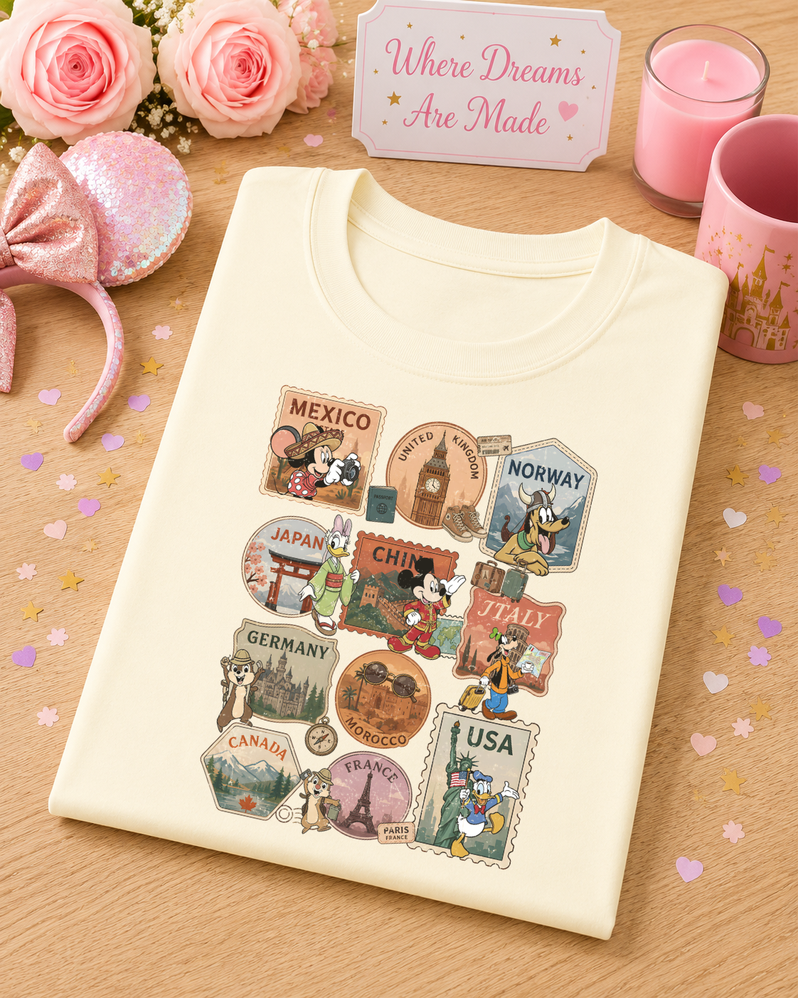 World Showcase T-Shirt – Around the World Vintage Travel Inspired Park Tee