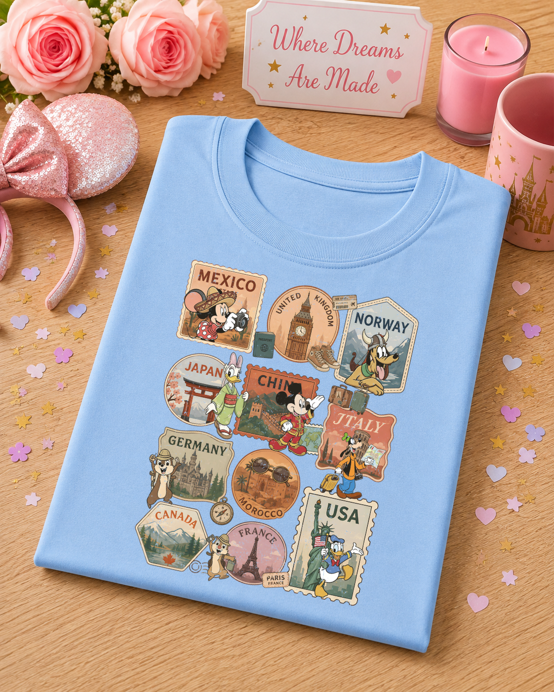 World Showcase T-Shirt – Around the World Vintage Travel Inspired Park Tee