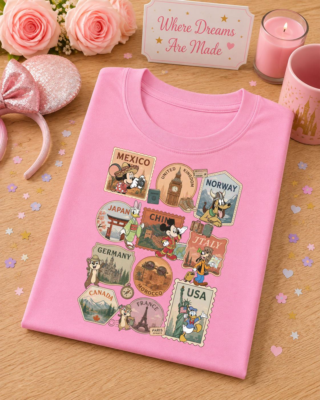 World Showcase T-Shirt – Around the World Vintage Travel Inspired Park Tee