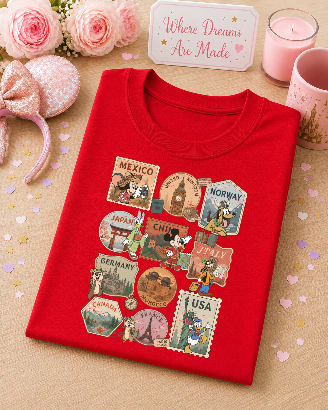 World Showcase T-Shirt – Around the World Vintage Travel Inspired Park Tee