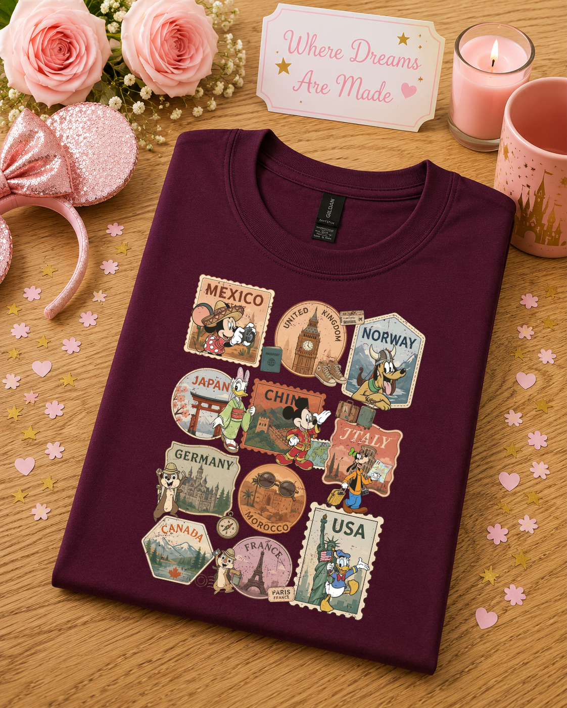 World Showcase T-Shirt – Around the World Vintage Travel Inspired Park Tee