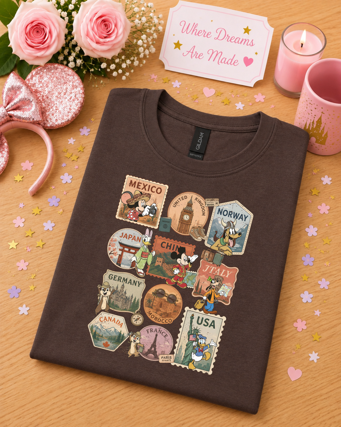 World Showcase T-Shirt – Around the World Vintage Travel Inspired Park Tee
