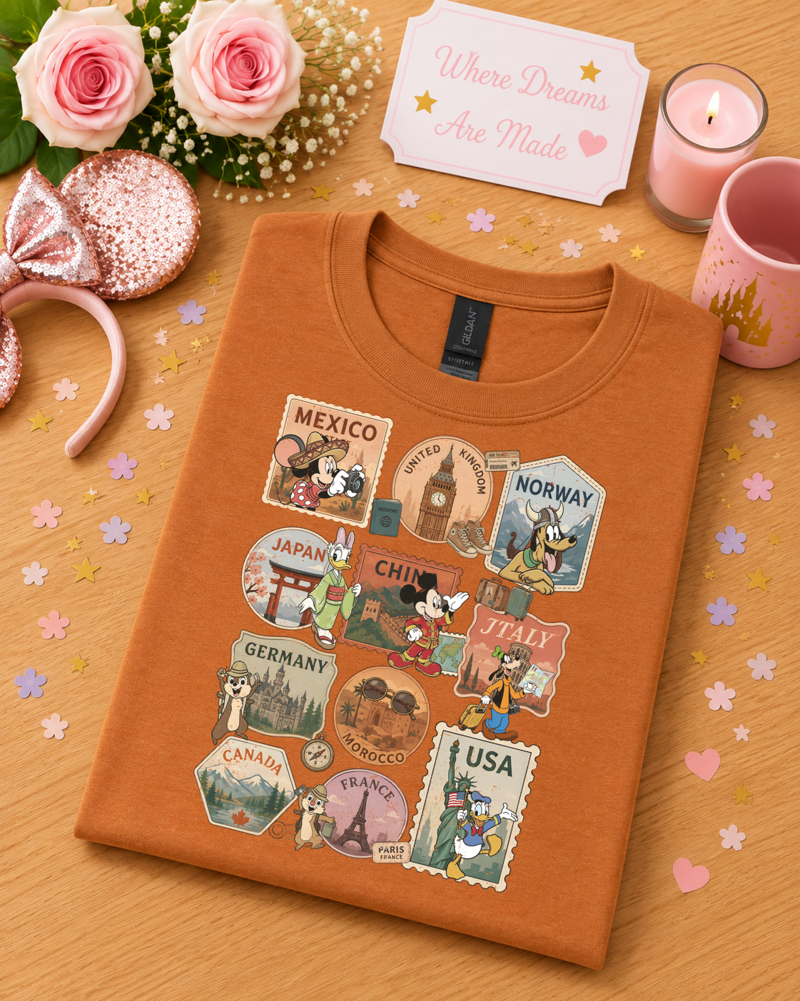 World Showcase T-Shirt – Around the World Vintage Travel Inspired Park Tee