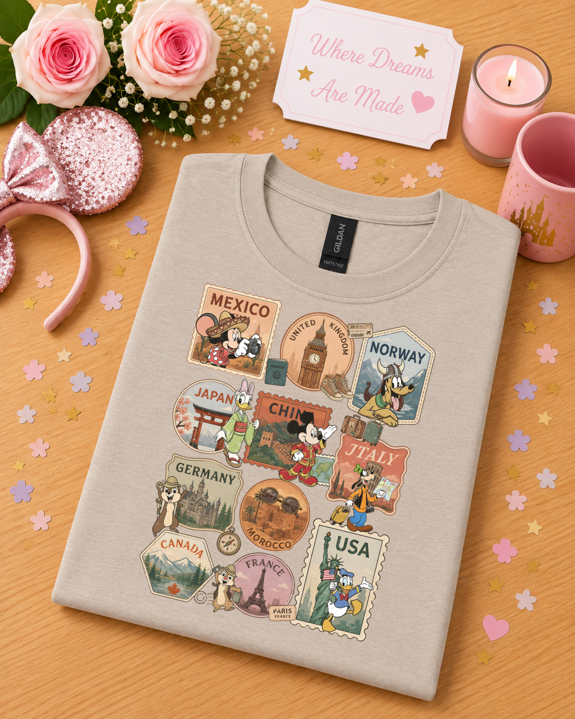 World Showcase T-Shirt – Around the World Vintage Travel Inspired Park Tee