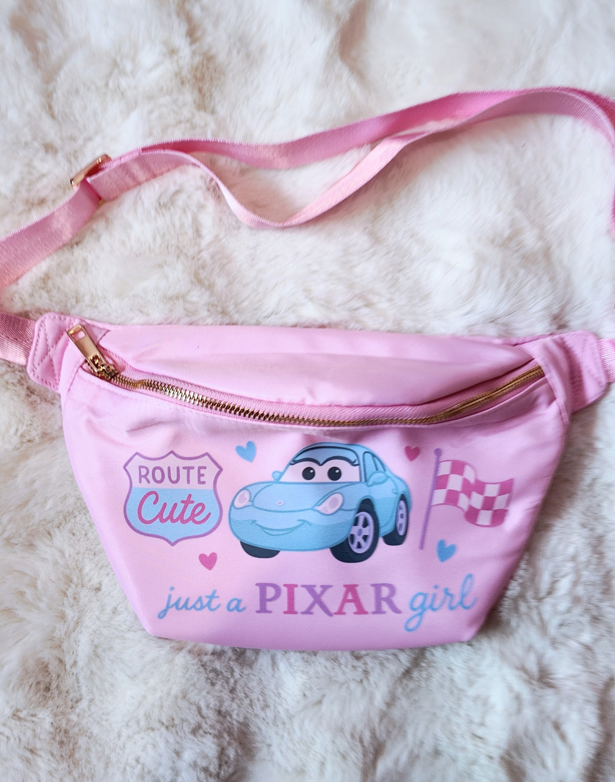 Route Cute Pink Racing Car Bum Bag – Crossbody Waist Bag