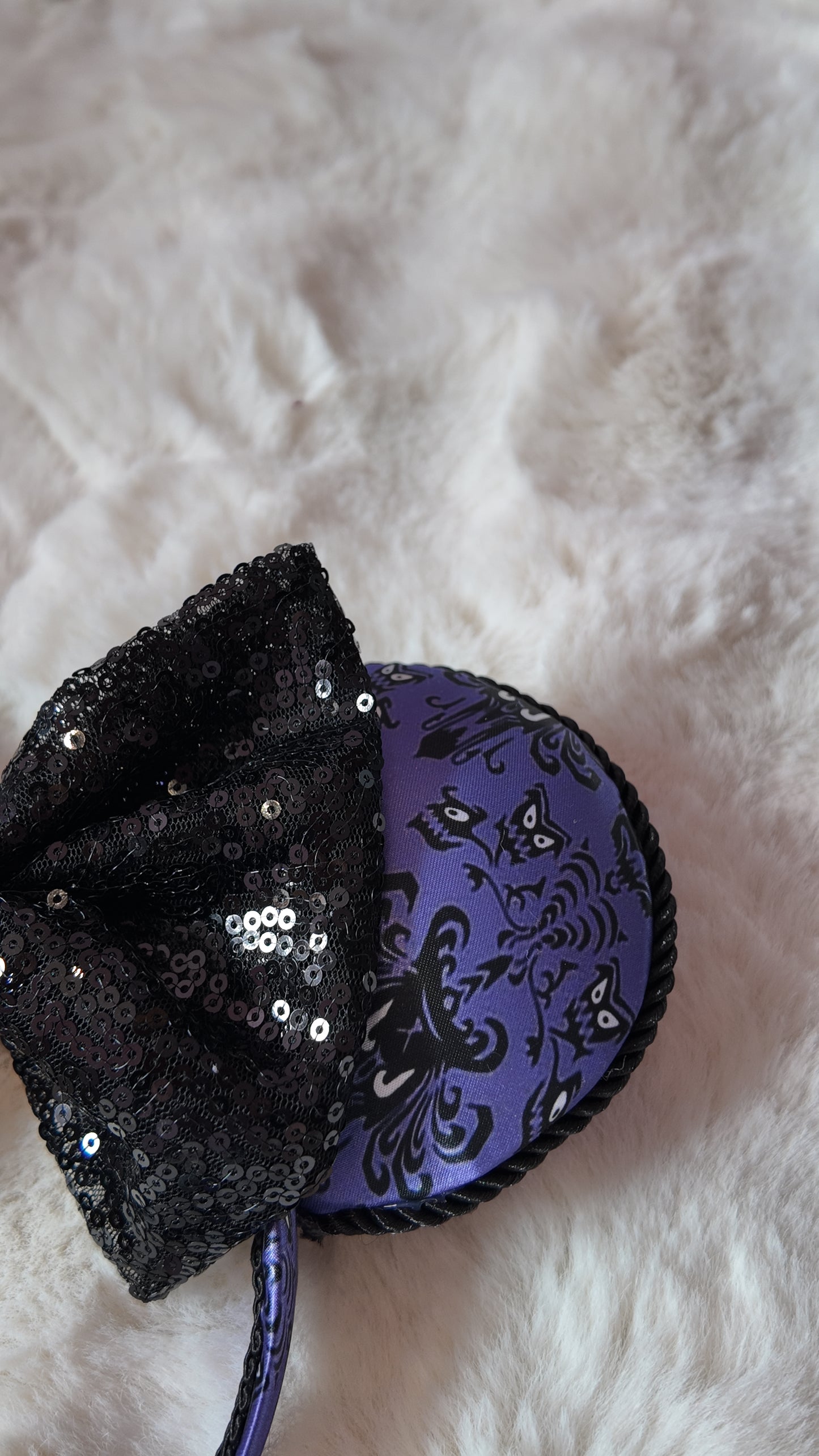 Haunted Mansion Inspired Mouse Ears, With Sequin Bow