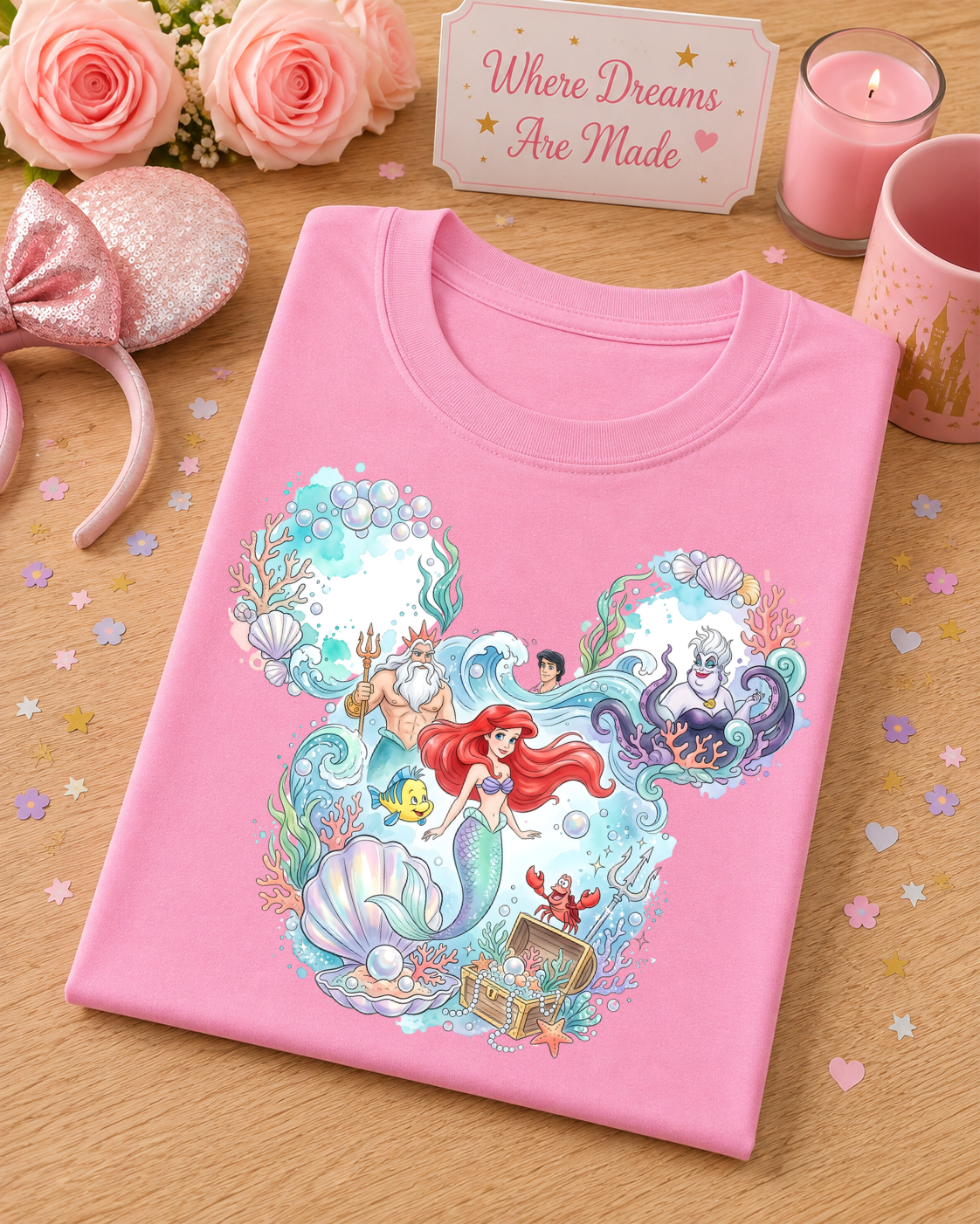 Mermaid Princess T-Shirt – Magical Ocean Friends Character Tee