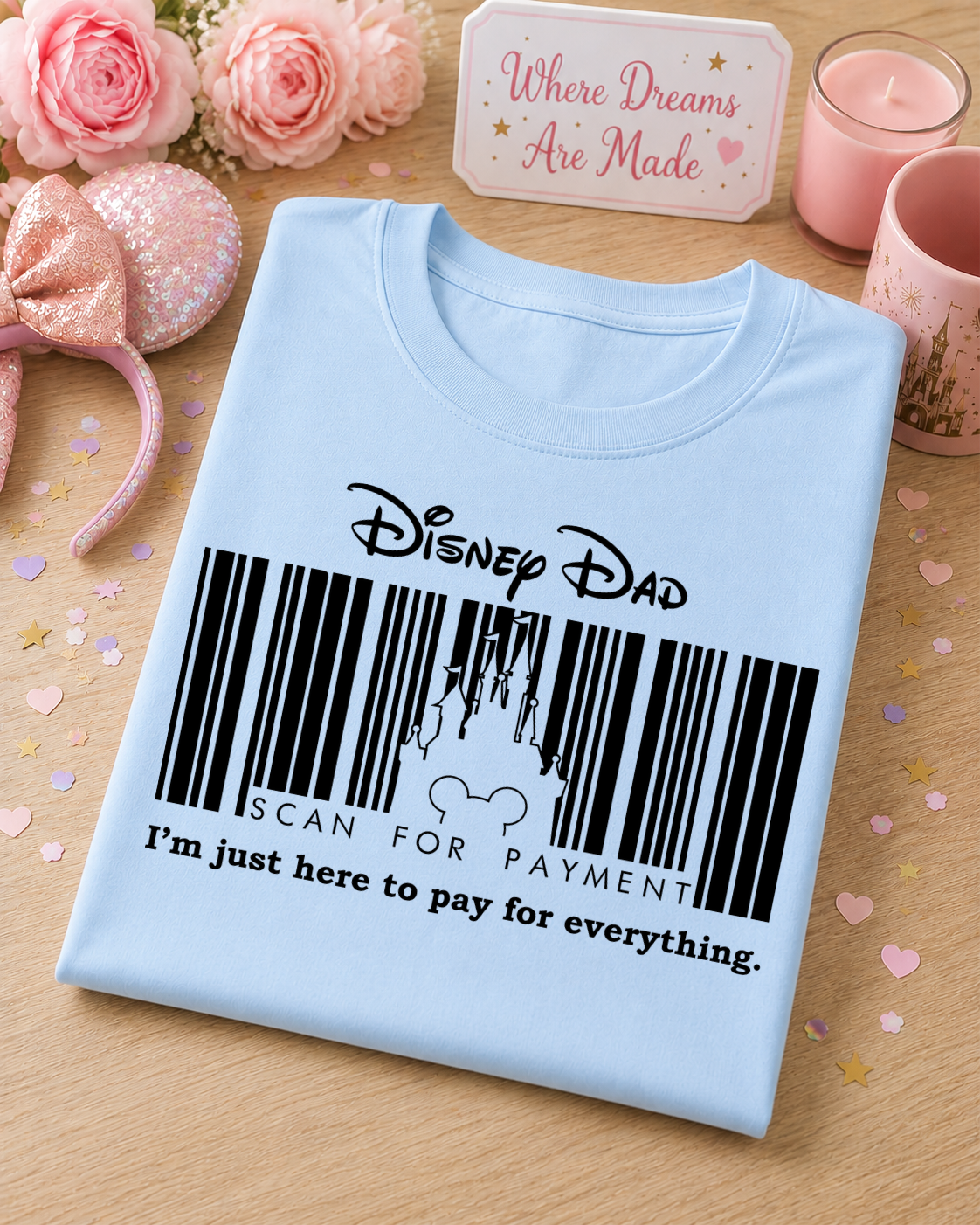 Theme Park Dad T-Shirt – Scan For Payment Funny Dad Tee