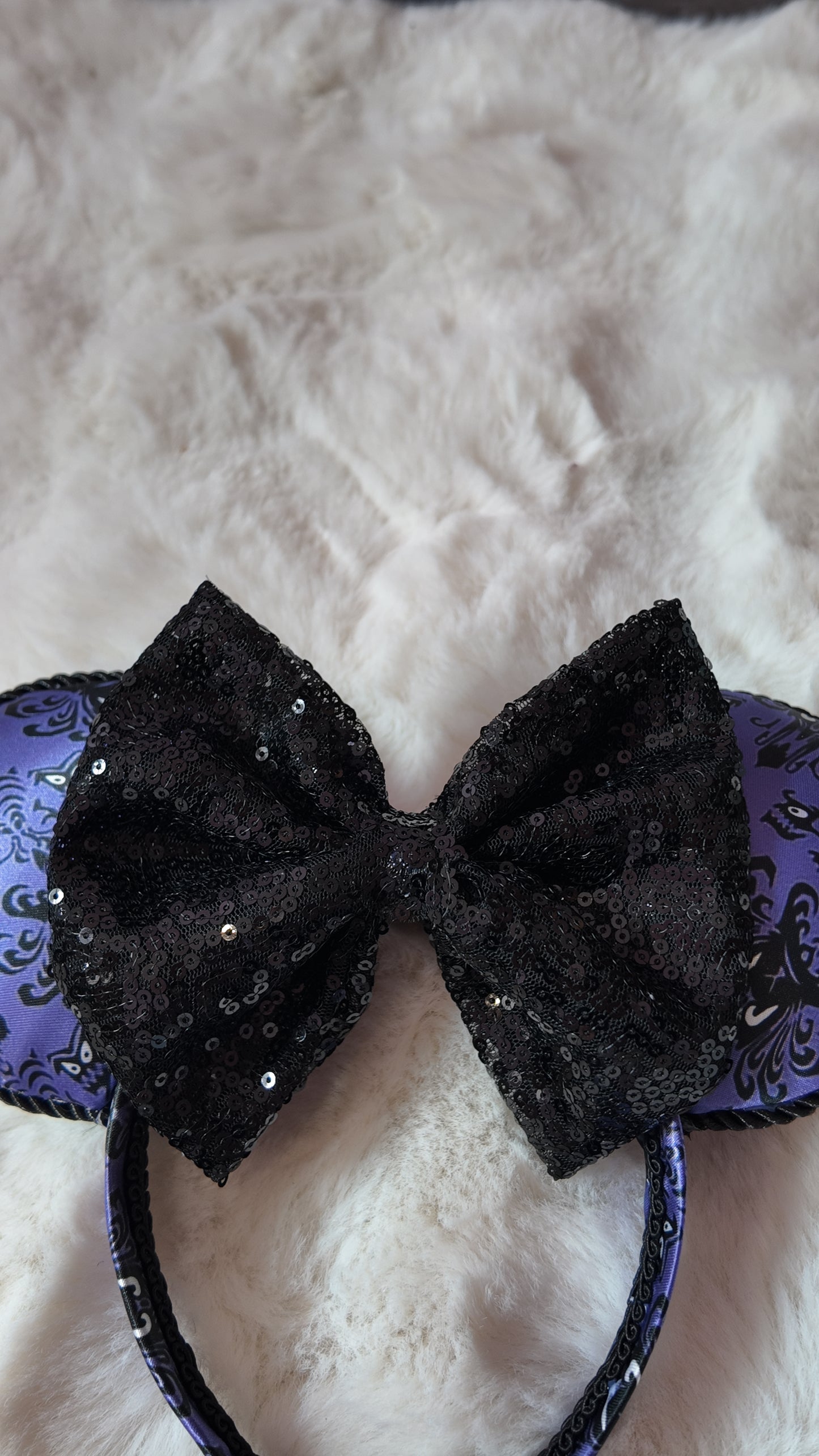 Haunted Mansion Inspired Mouse Ears, With Sequin Bow