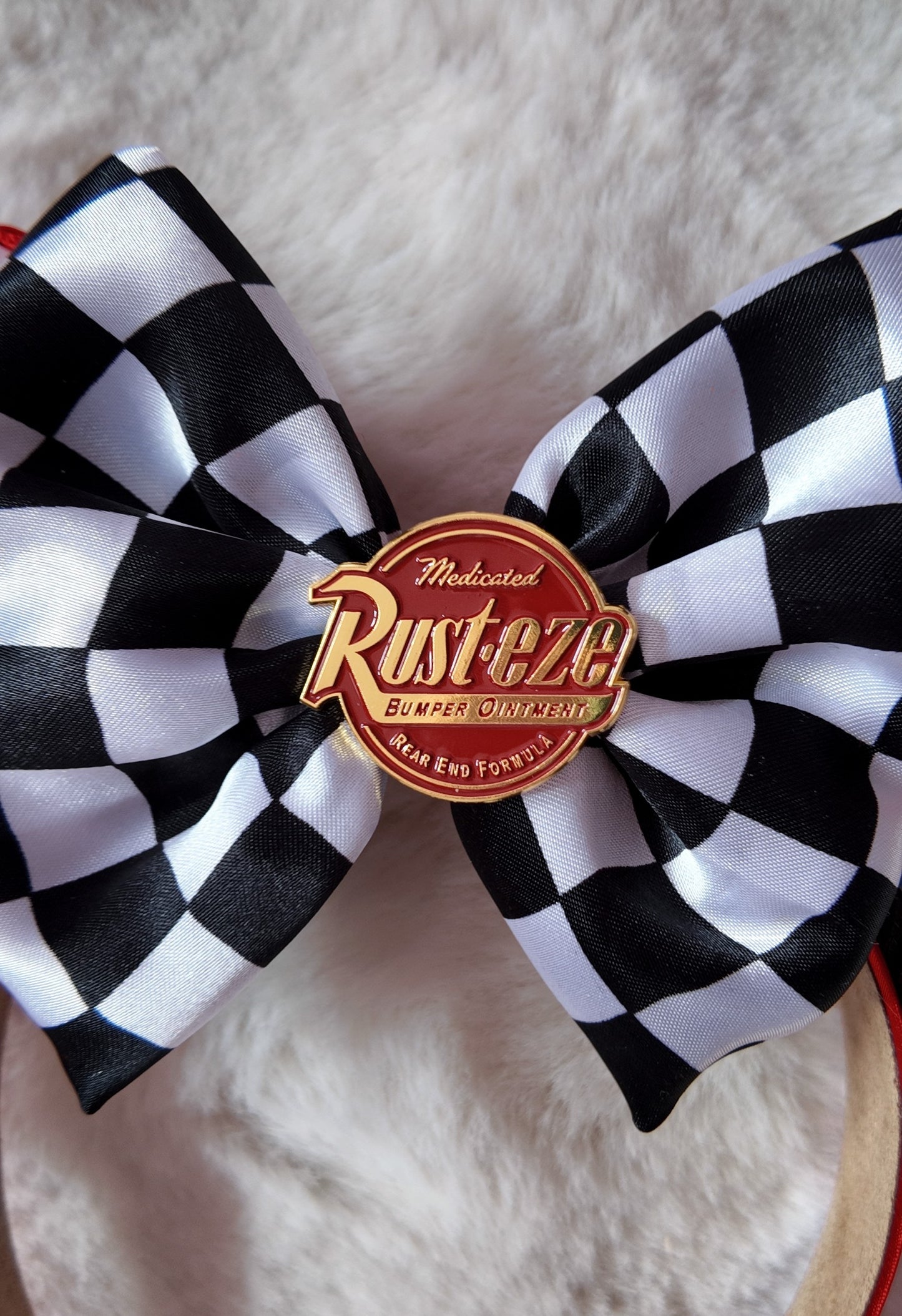 Cars Inspired Minnie Ears, Lightning McQueen Mouse Ears Headband, Racing Theme Inspired Ears
