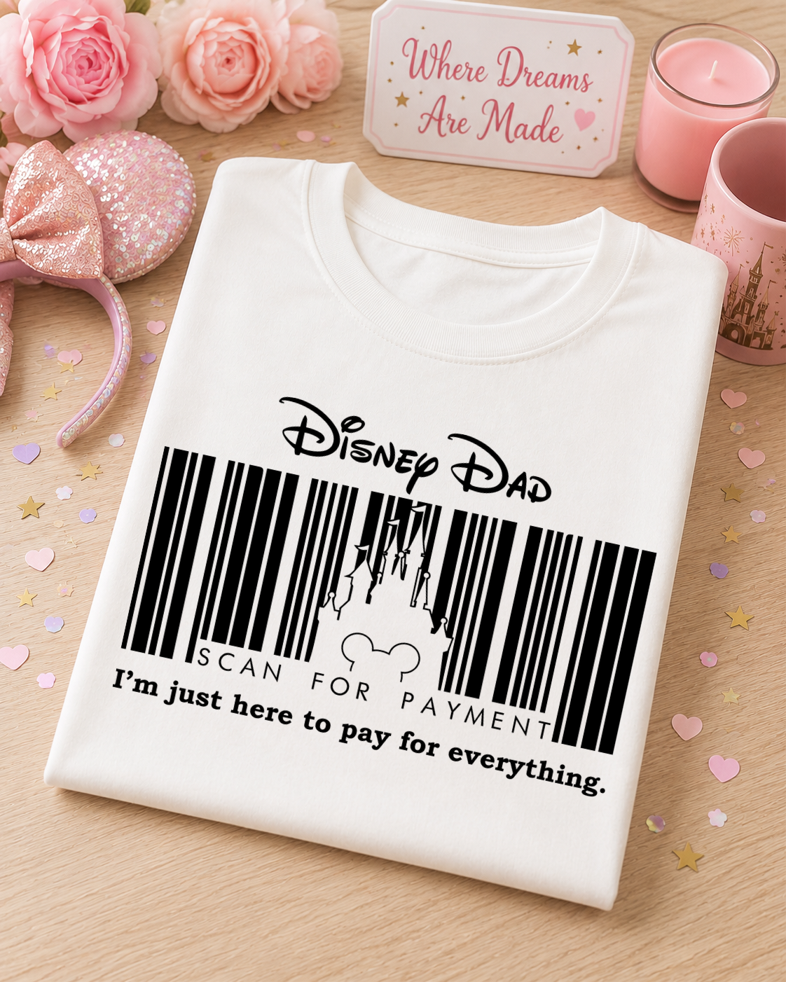 Theme Park Dad T-Shirt – Scan For Payment Funny Dad Tee