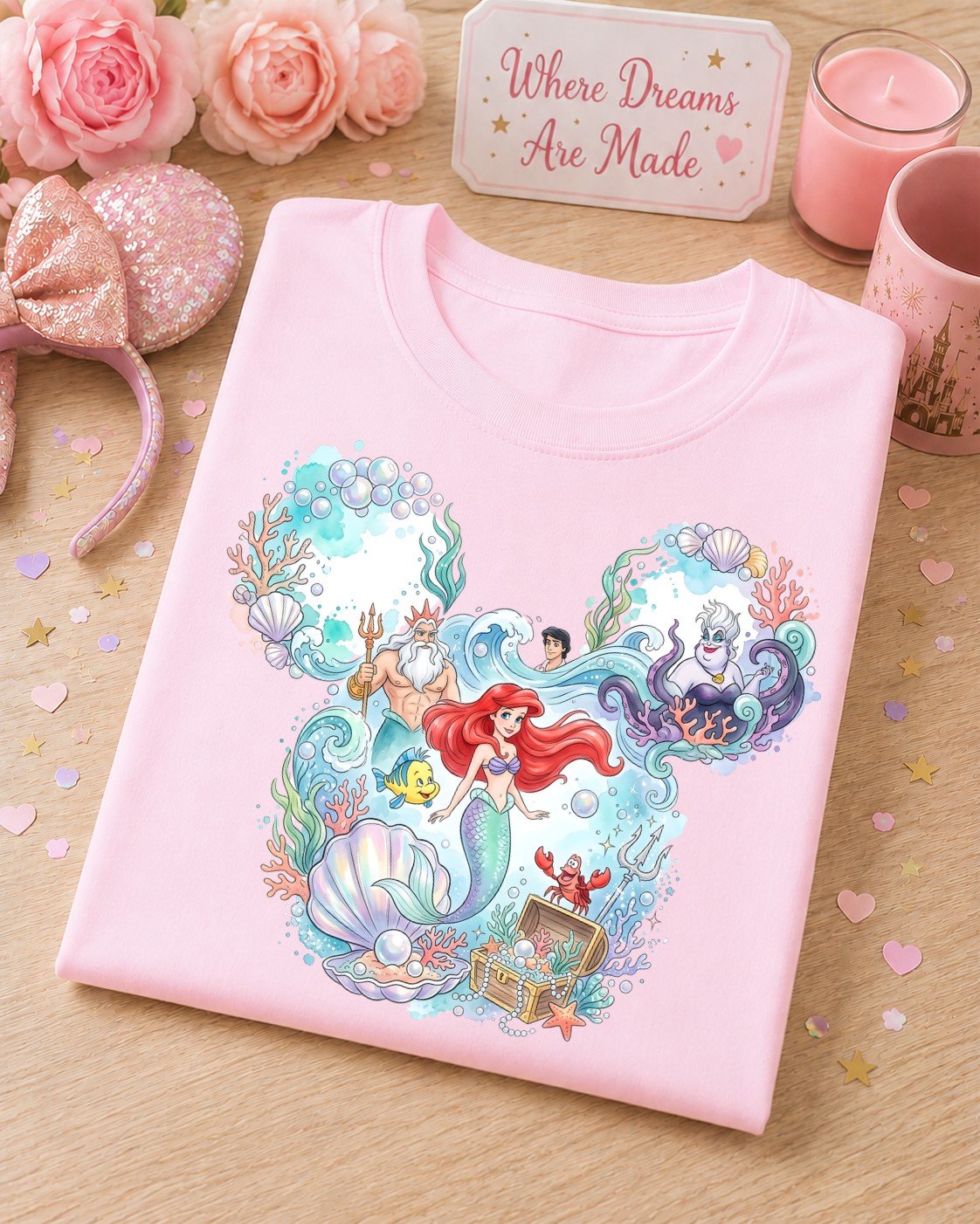 Mermaid Princess T-Shirt – Magical Ocean Friends Character Tee