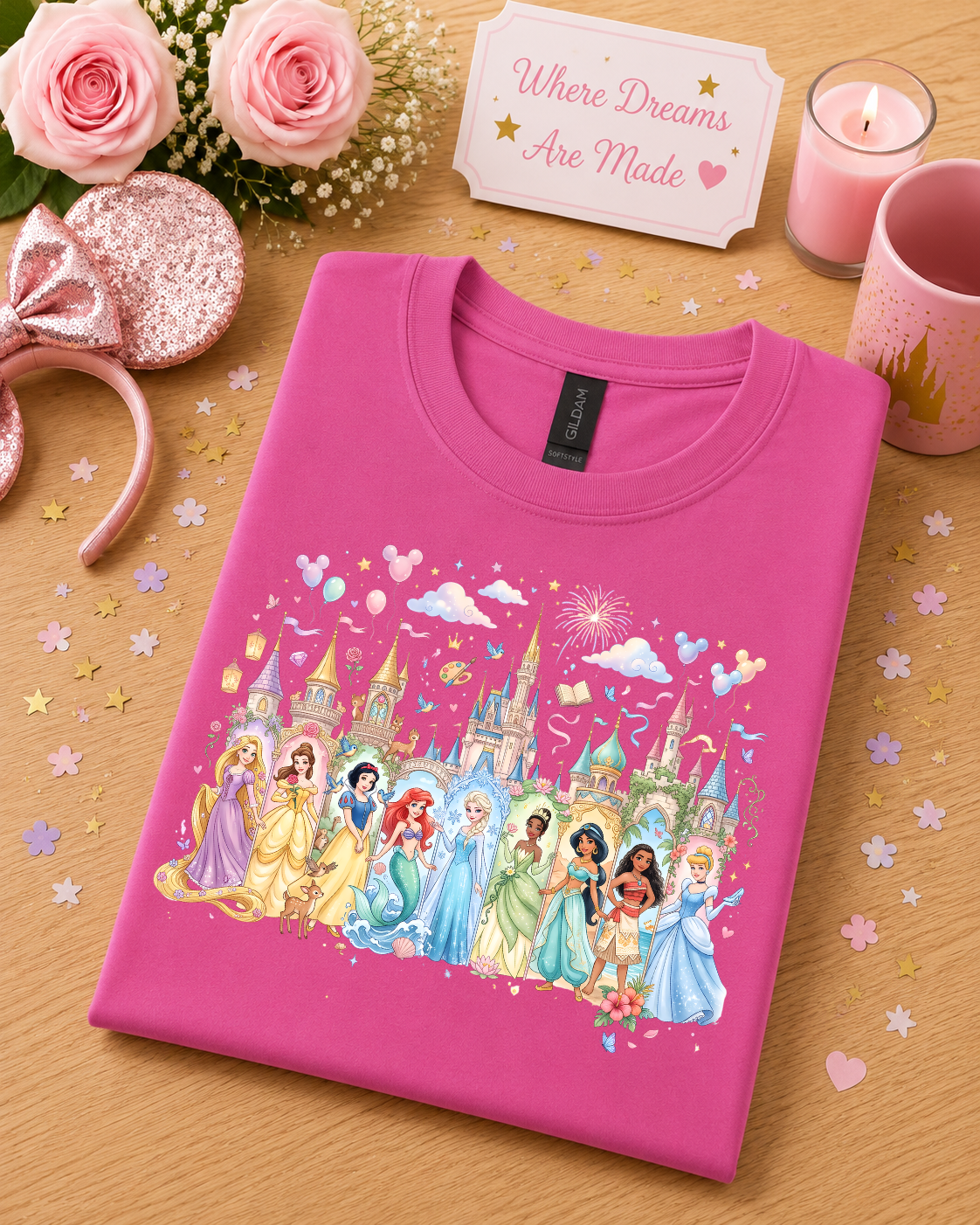 Fairytale Princess T-Shirt – Magical Princess & Castle Design