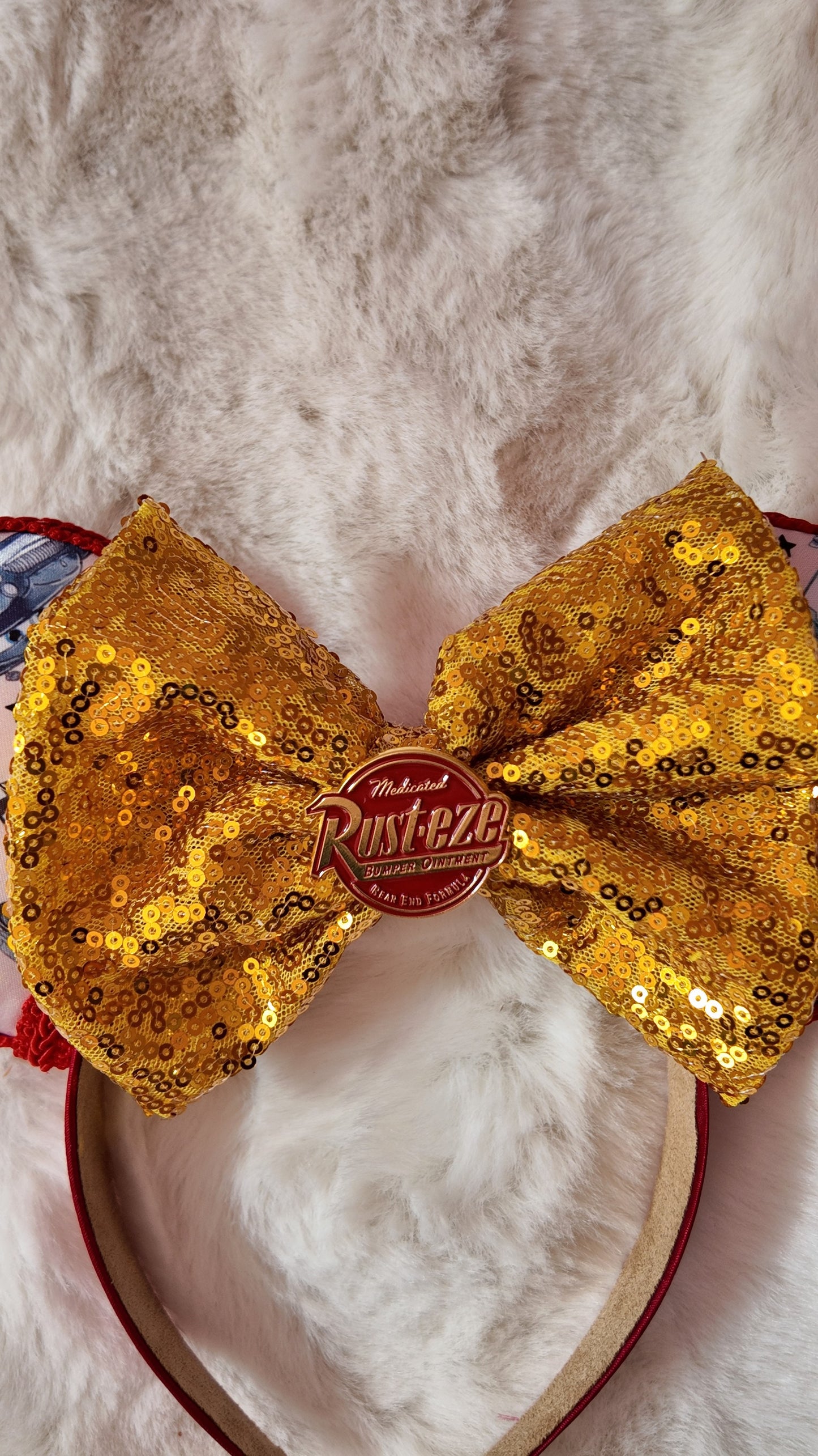 Cars Inspired Minnie Ears, Lightning McQueen Mouse Ears Headband, Racing Theme Inspired Ears