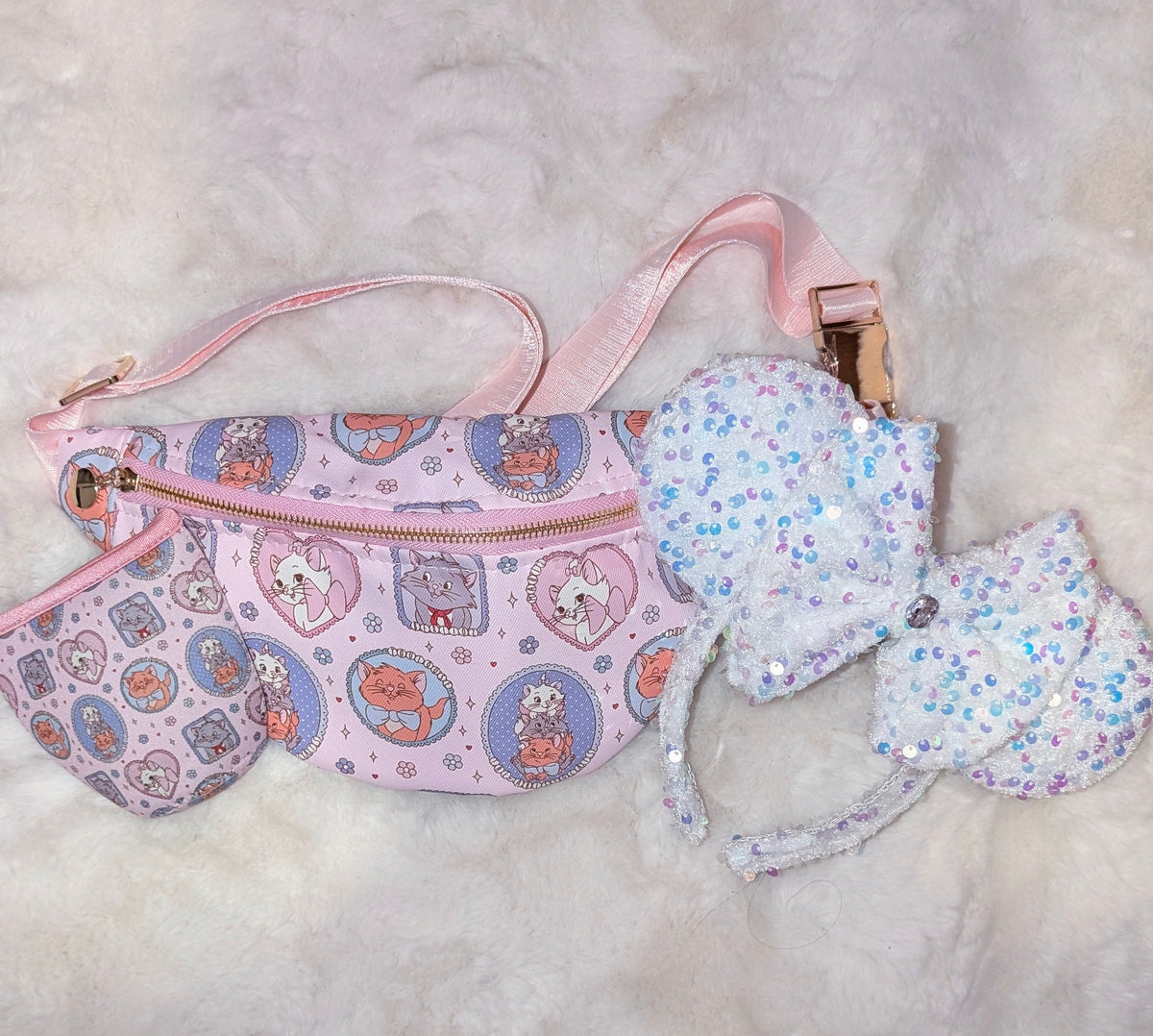 Pastel Pink Kitty Fanny Pack/Bum Bag