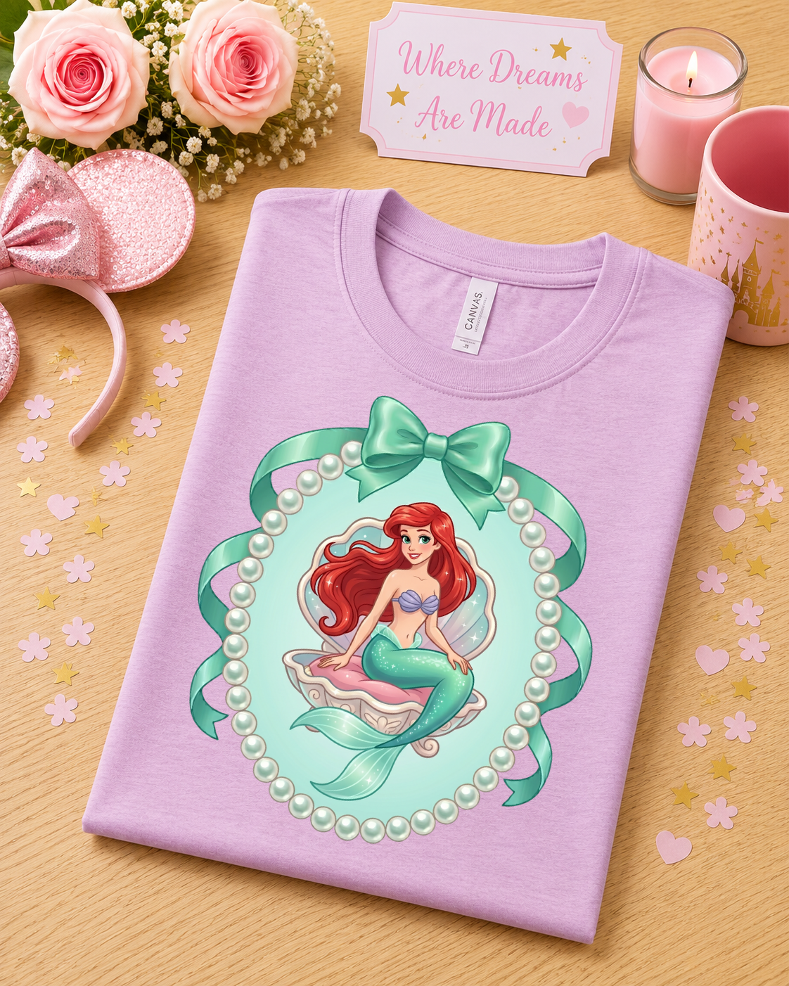 Mermaid Princess Pearl & Bow T-Shirt – Fairytale Mermaid Tee