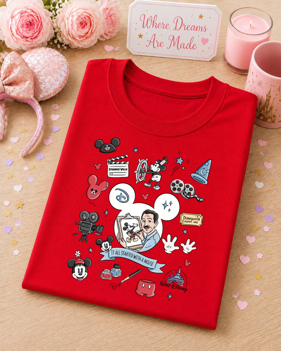 Vintage Animation T-Shirt – It All Started With A Mouse Retro Movie Tee