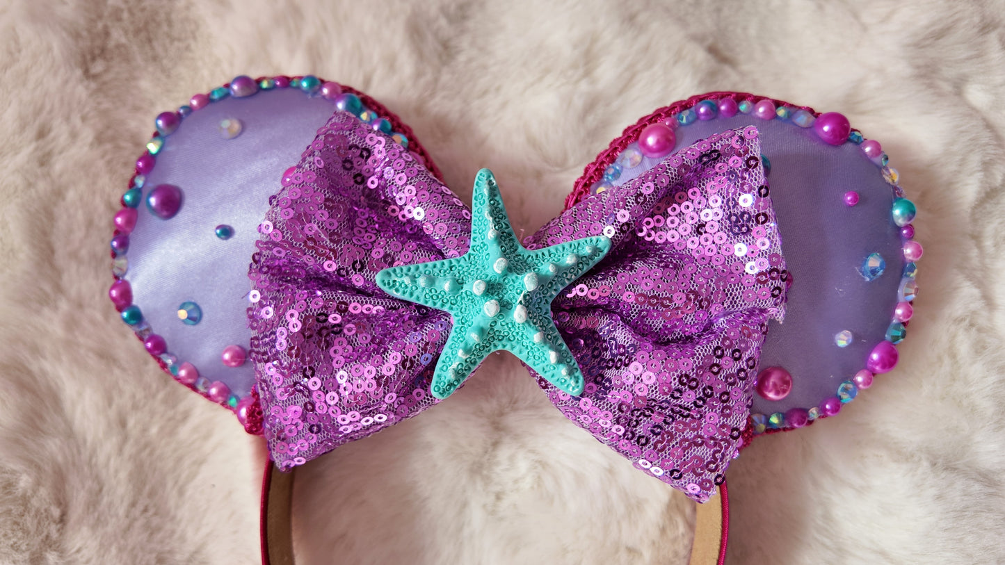 Ariel Little Mermaid Inspired Minnie Ears Headband