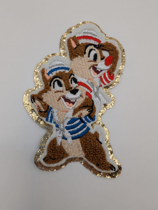 Cruise Chipmunk Embroidery Patch, Chenille Patch, Cruise Ship Embroidery Patch