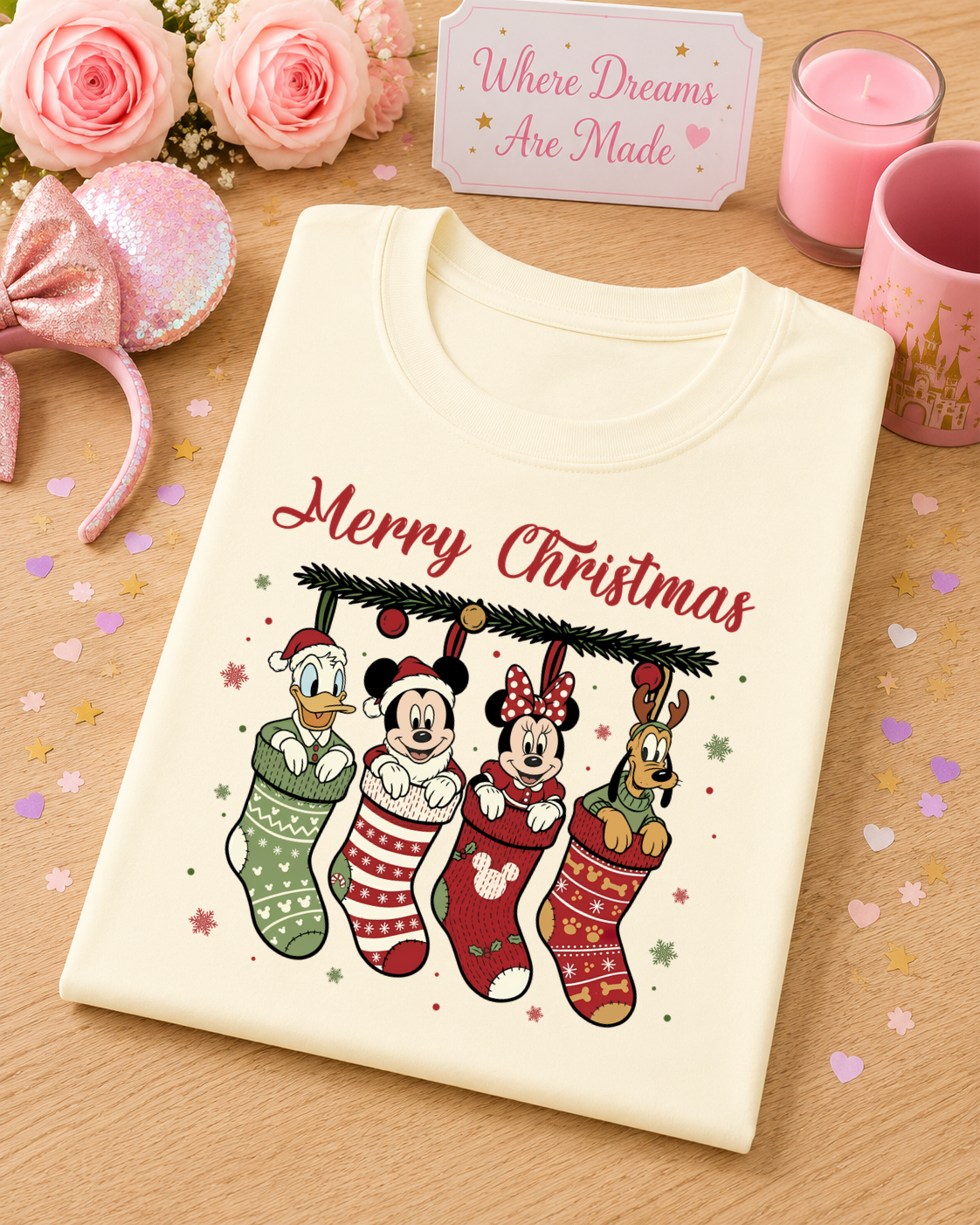 Classic Christmas Characters T-Shirt – Festive Stocking Character Tee