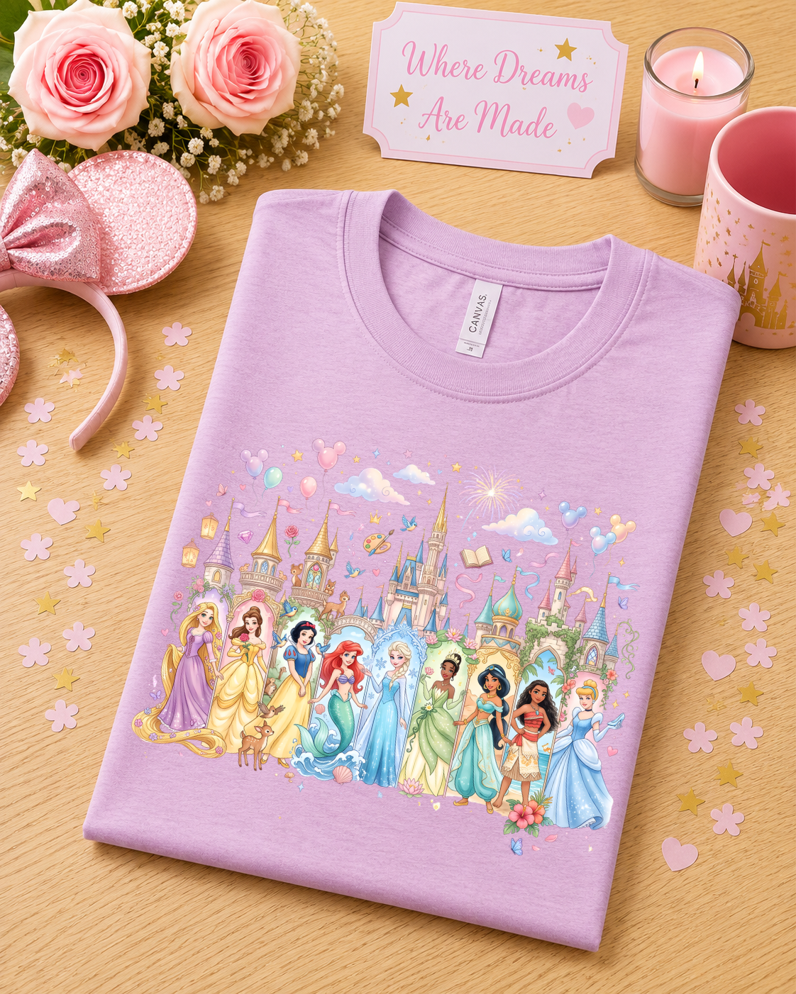 Fairytale Princess T-Shirt – Magical Princess & Castle Design