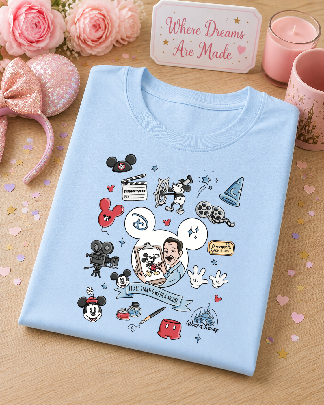 Vintage Animation T-Shirt – It All Started With A Mouse Retro Movie Tee