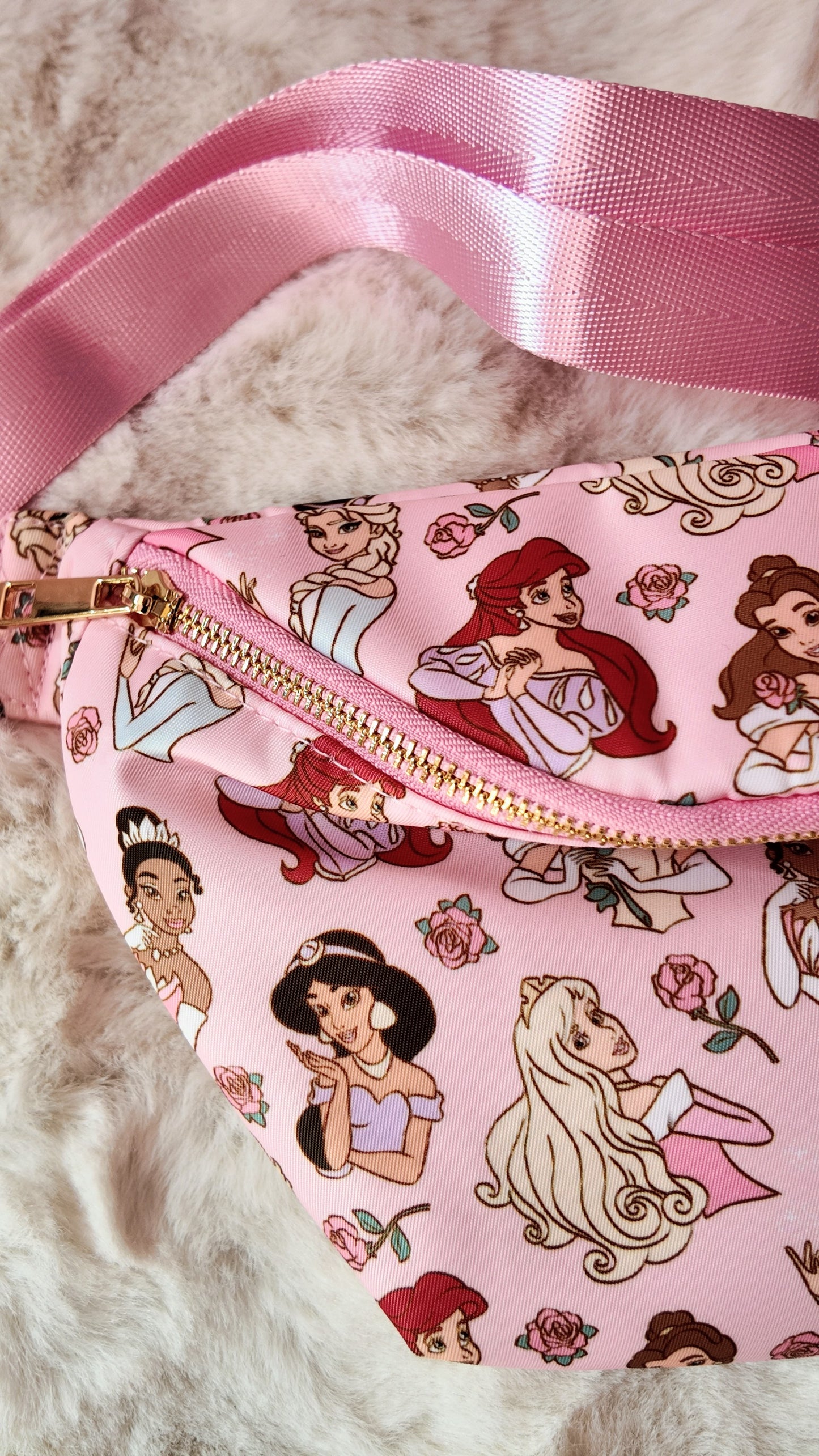 Princess Pink Fanny Pack, Cute Pastel Waist Bag, Theme Park Outfit, Princess Bum Bag