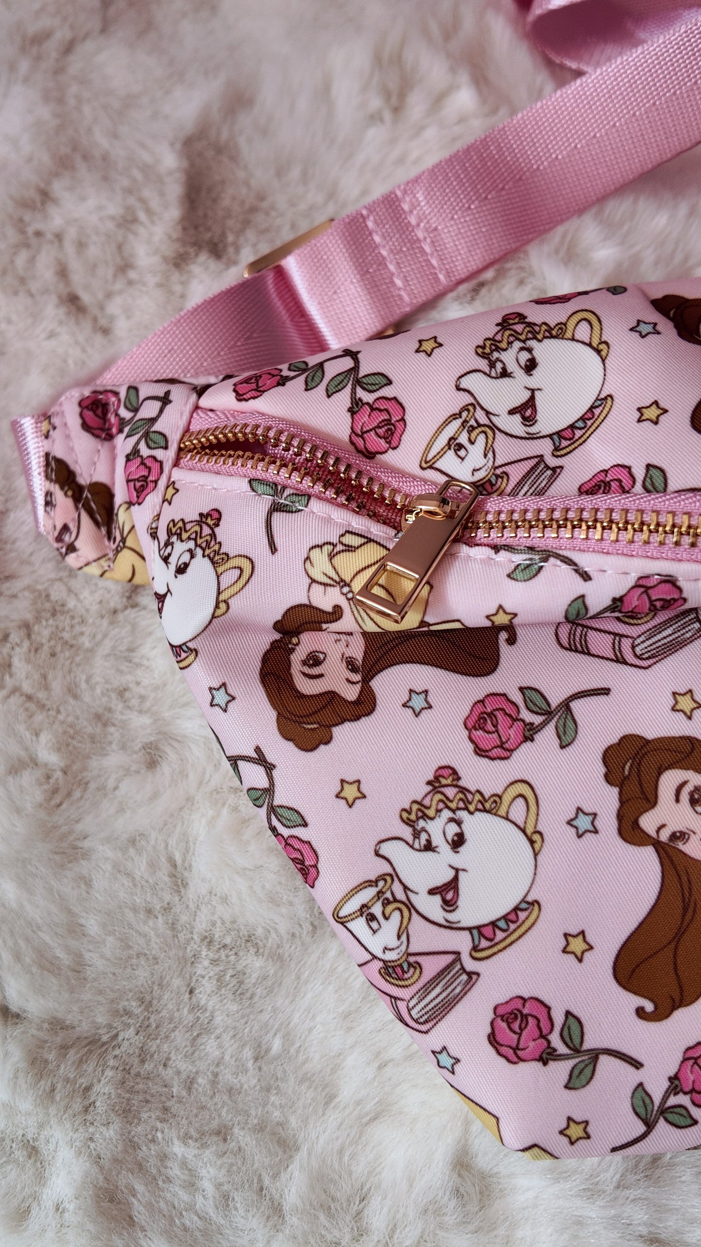 Beauty and the Beast Inspired Fanny Pack, Princess Pink Waist Bag, Belt Bag, Cute Theme Park Crossbody Bag