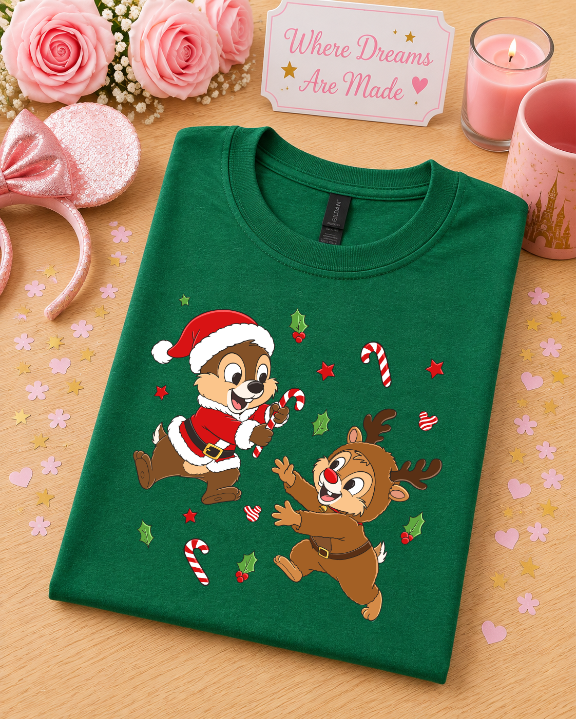 Festive Chipmunk Christmas T-Shirt – Cute Christmas Character Tee