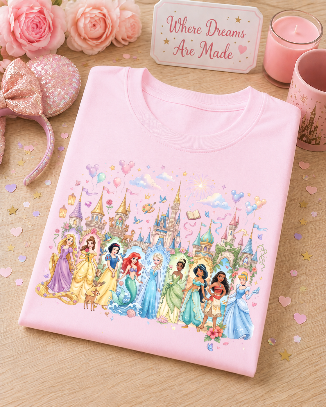 Fairytale Princess T-Shirt – Magical Princess & Castle Design