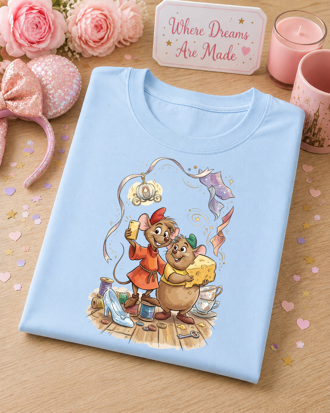 Fairytale Mice T-Shirt – Magical Sewing Room Character Tee