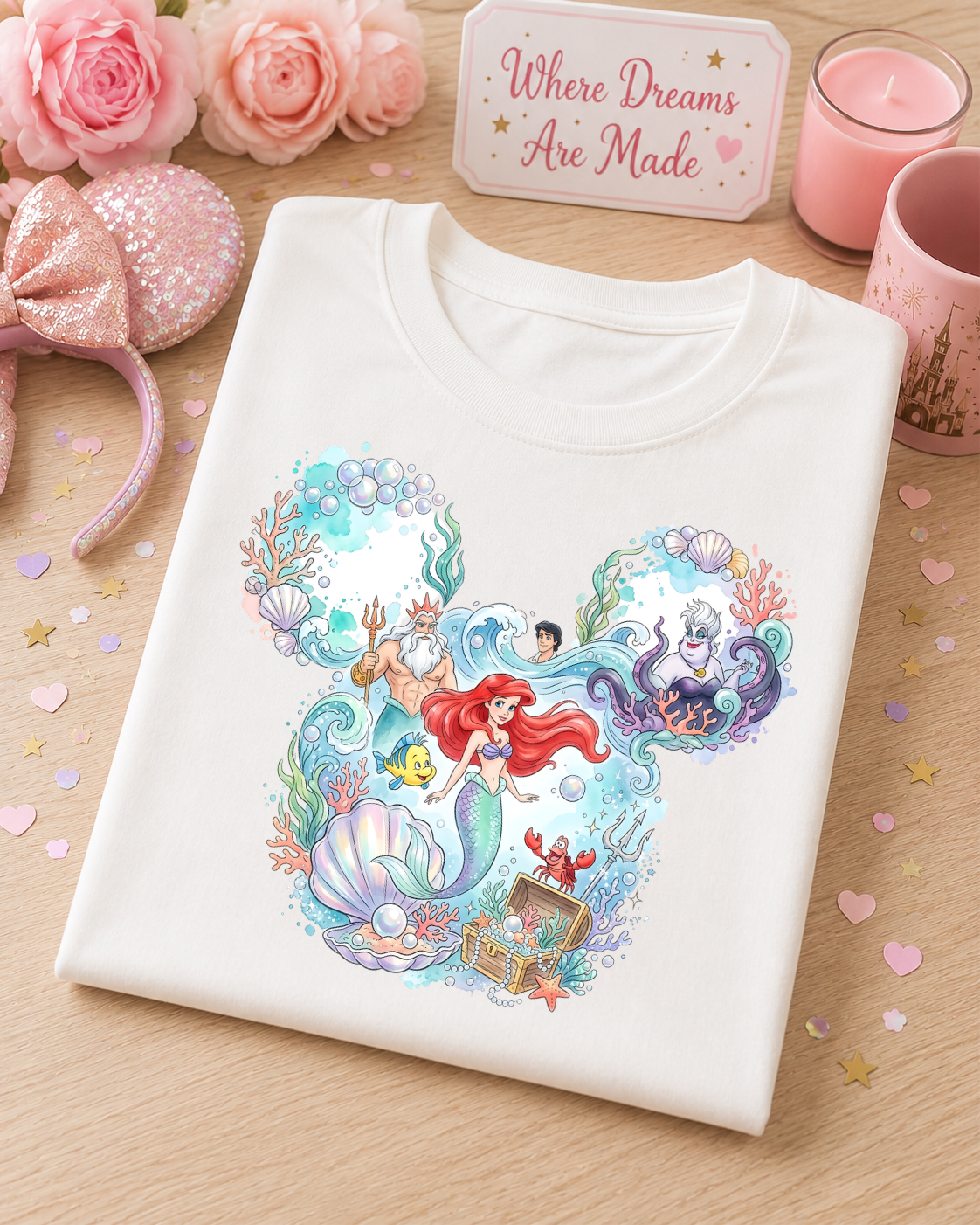 Mermaid Princess T-Shirt – Magical Ocean Friends Character Tee