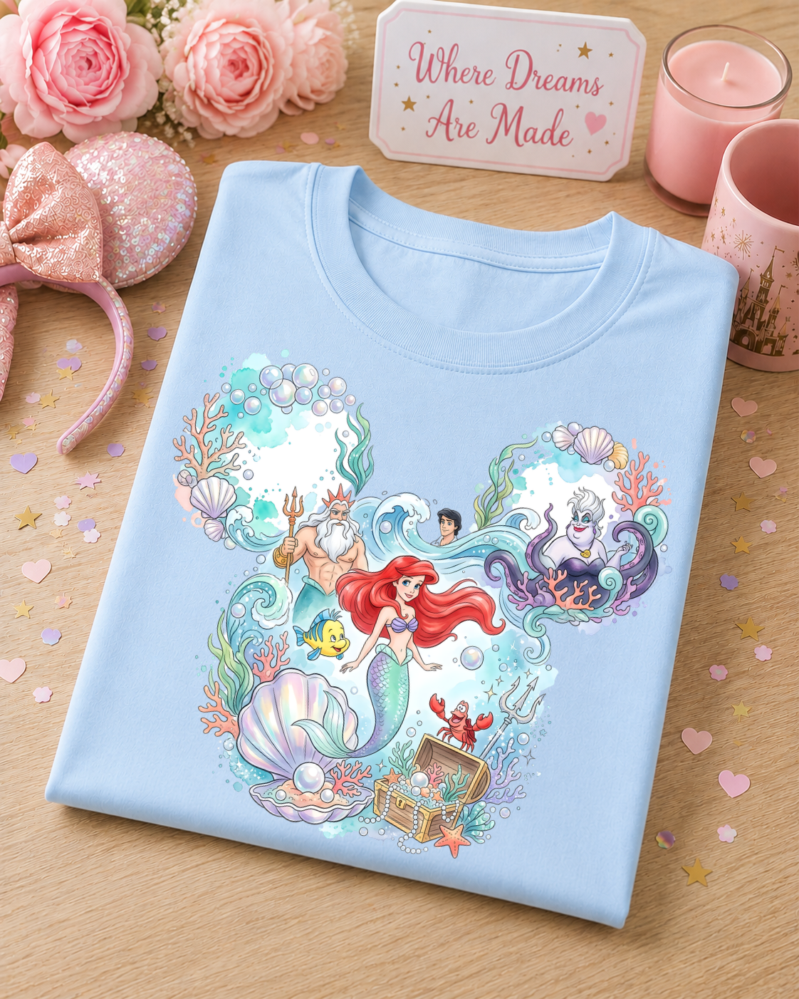 Mermaid Princess T-Shirt – Magical Ocean Friends Character Tee