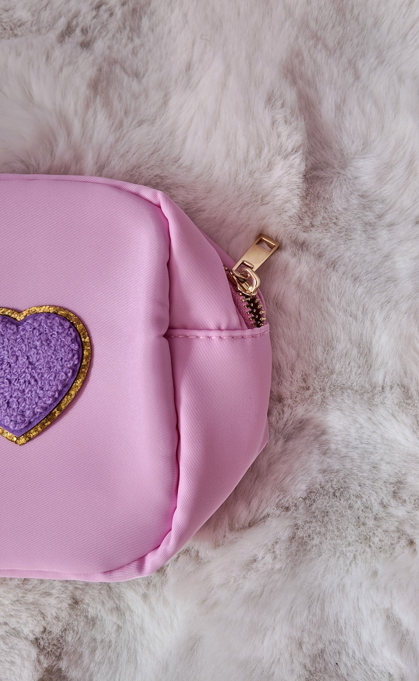 Hearts Cosmetic Bag/ Make Up Bag - Blue