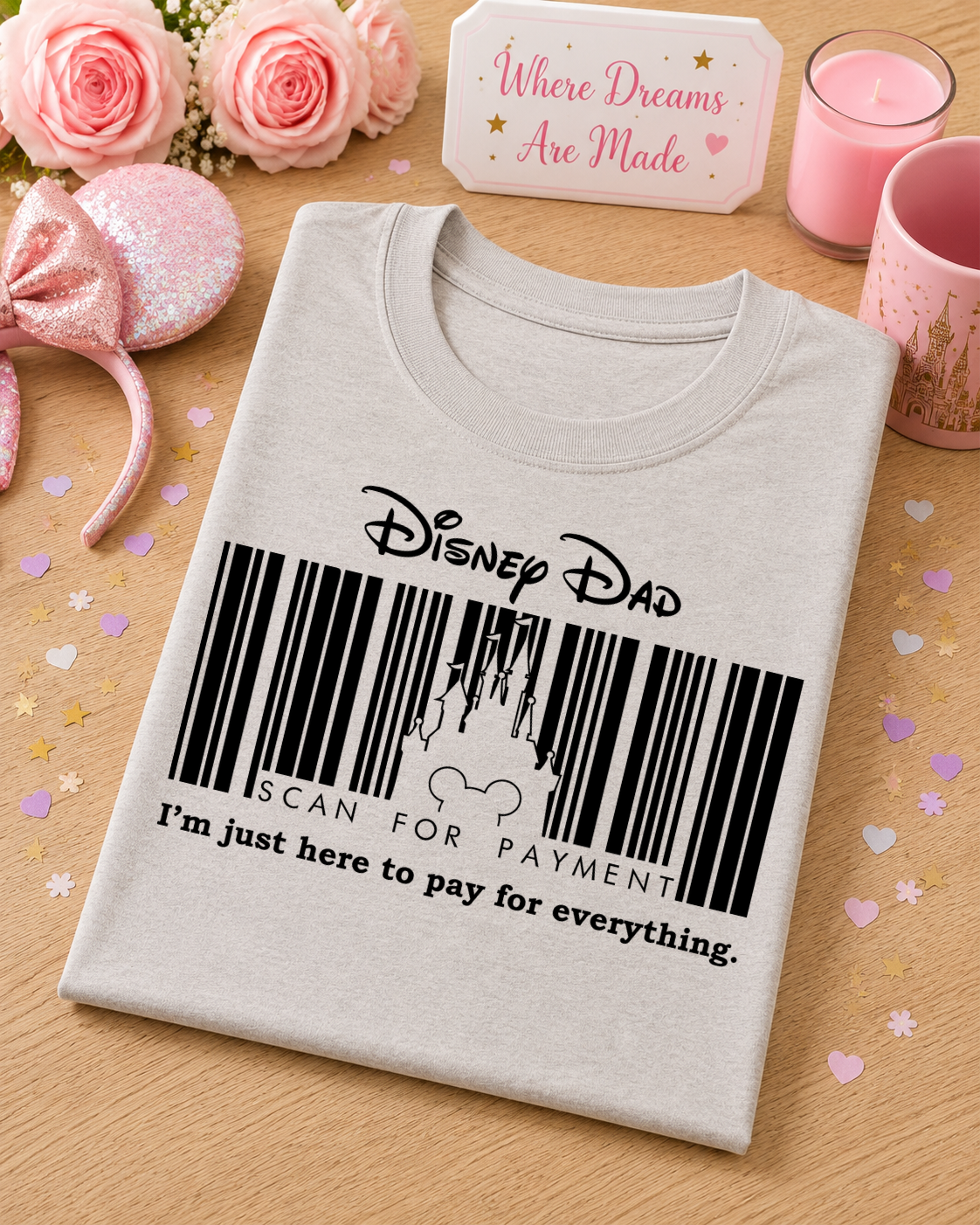 Theme Park Dad T-Shirt – Scan For Payment Funny Dad Tee