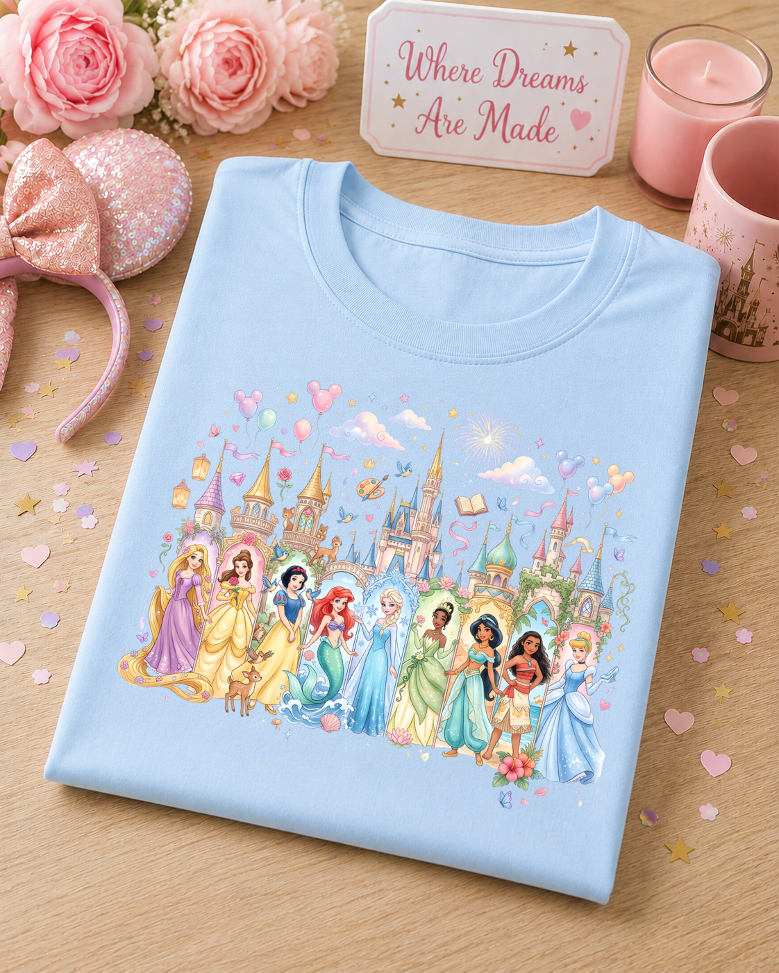 Fairytale Princess T-Shirt – Magical Princess & Castle Design