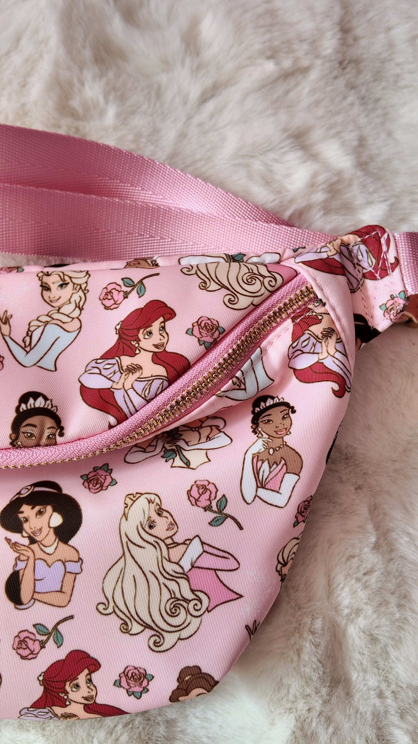 Princess Pink Fanny Pack, Cute Pastel Waist Bag, Theme Park Outfit, Princess Bum Bag