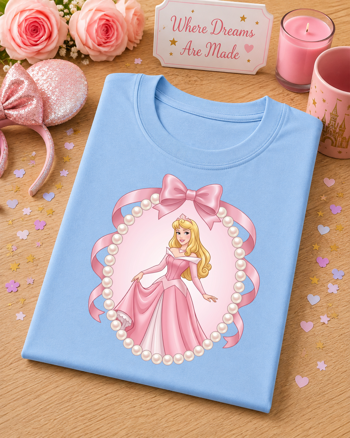 Pink Princess Pearl & Bow T-Shirt – Fairytale Princess Tee