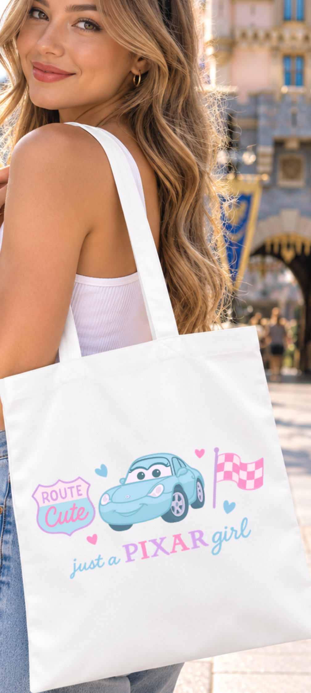 Route Cute Racing Girl Tote Bag