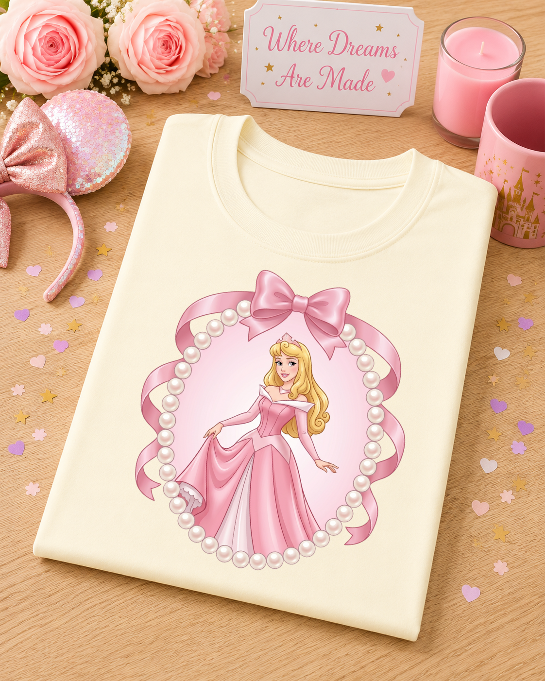 Pink Princess Pearl & Bow T-Shirt – Fairytale Princess Tee