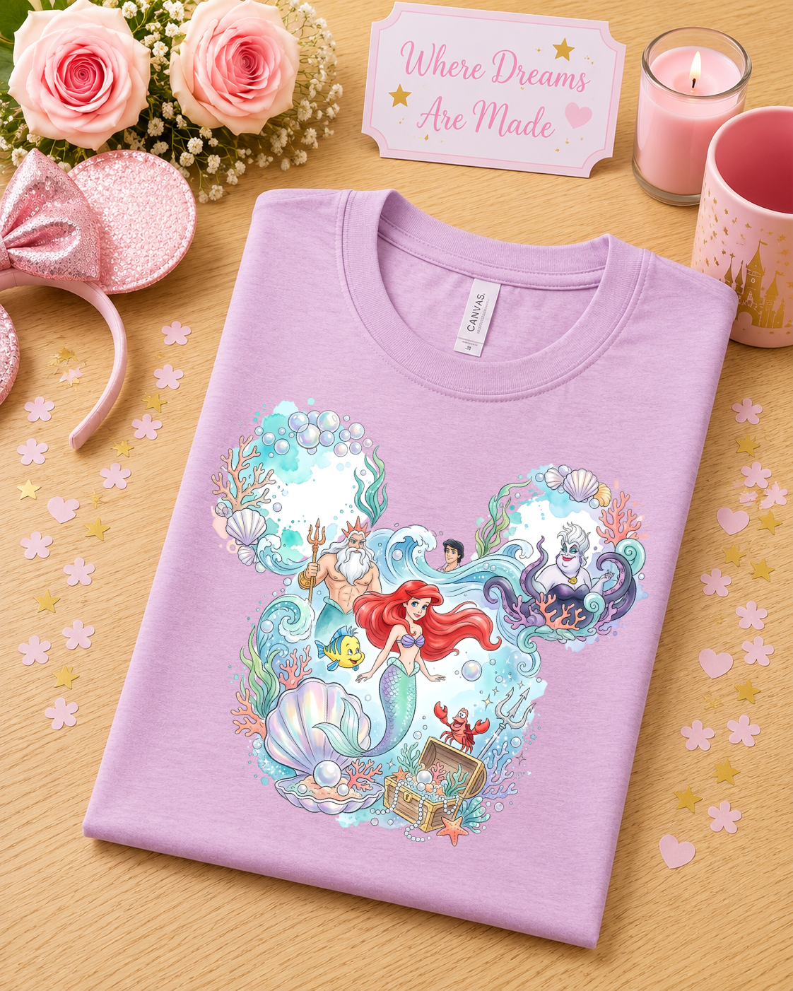 Mermaid Princess T-Shirt – Magical Ocean Friends Character Tee