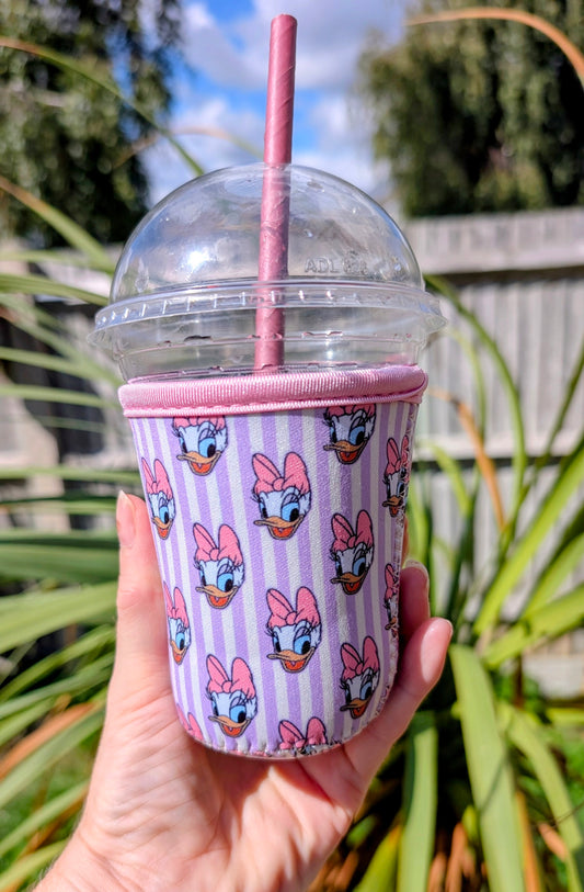 Pink/Lilac Cute Duck Cup Sleeve